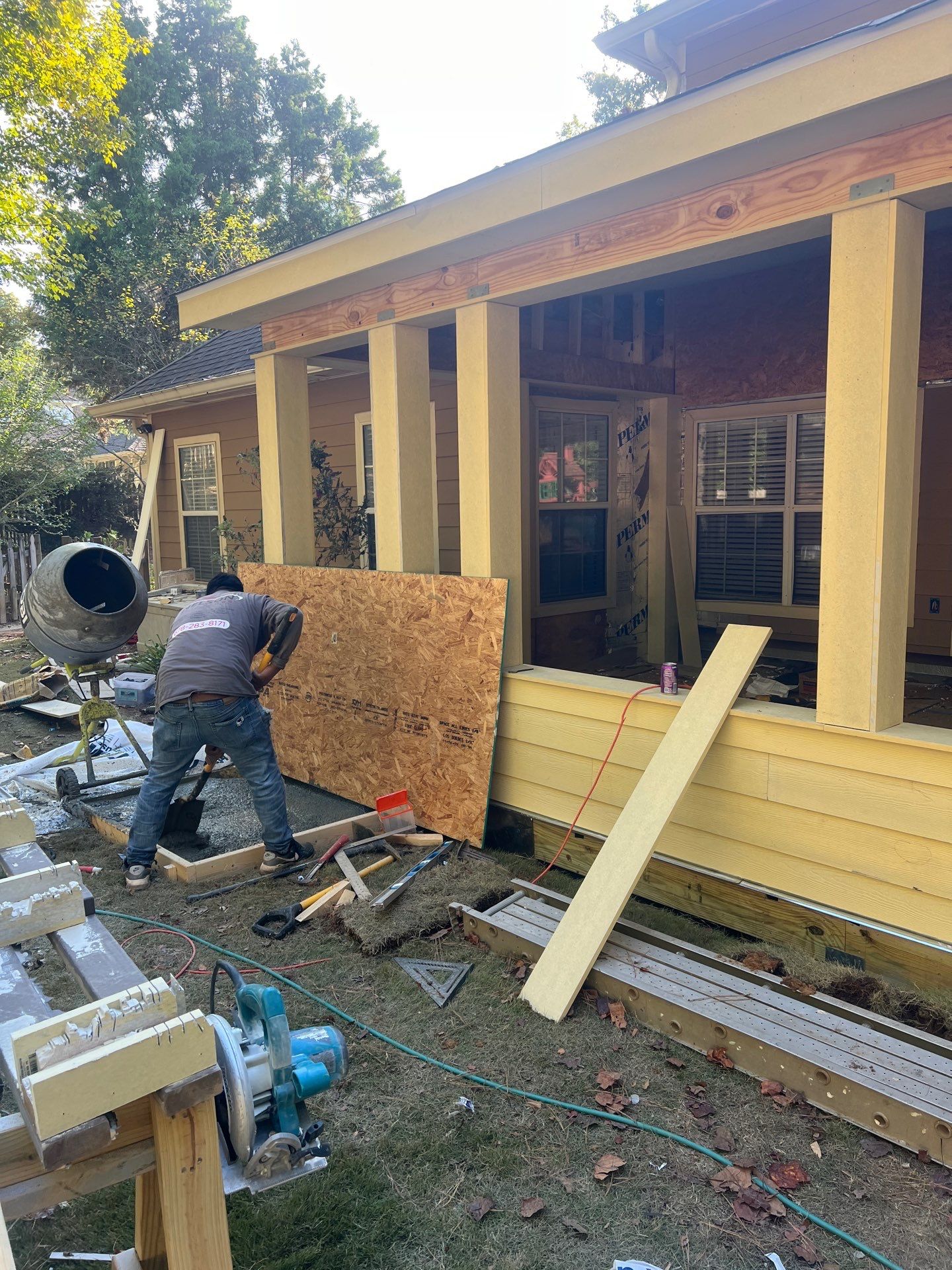 Trex Deck Build, Shed Roof Porch Install, and Door Replacement in Alpharetta, GA by Nelson Exteriors