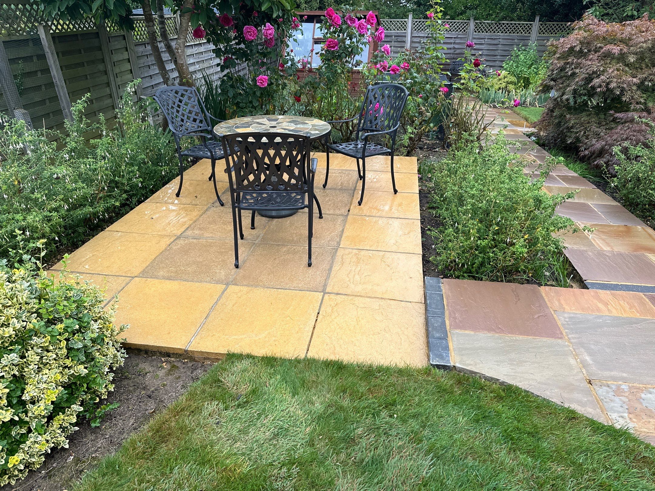 York Stone Patio Cleaning using Honda 15lpm Low Pressure Washing Machine by Ges Exterior Cleaning ltd