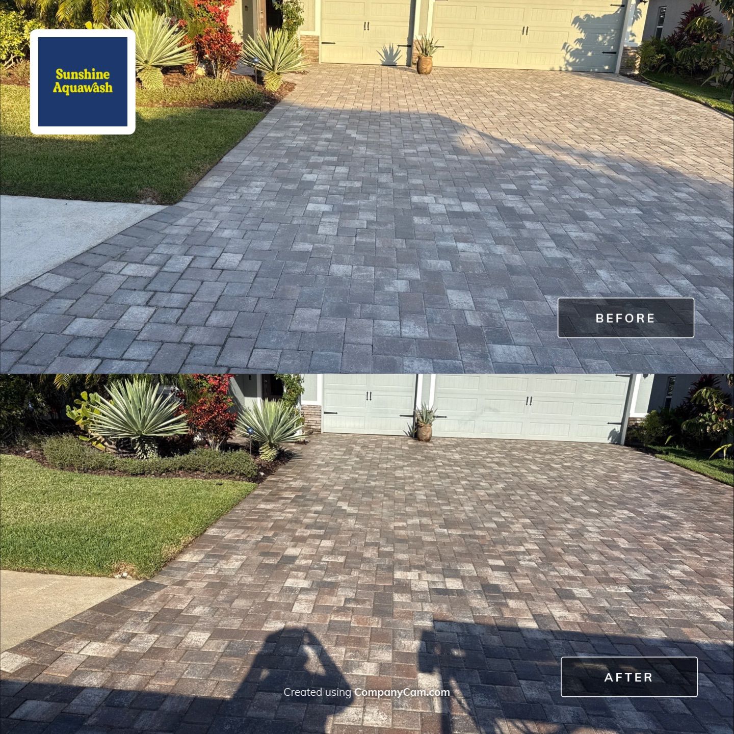 One-Story House Wash & Driveway Cleaning in Trevesta – Palmetto, FL by Sunshine AquaWash