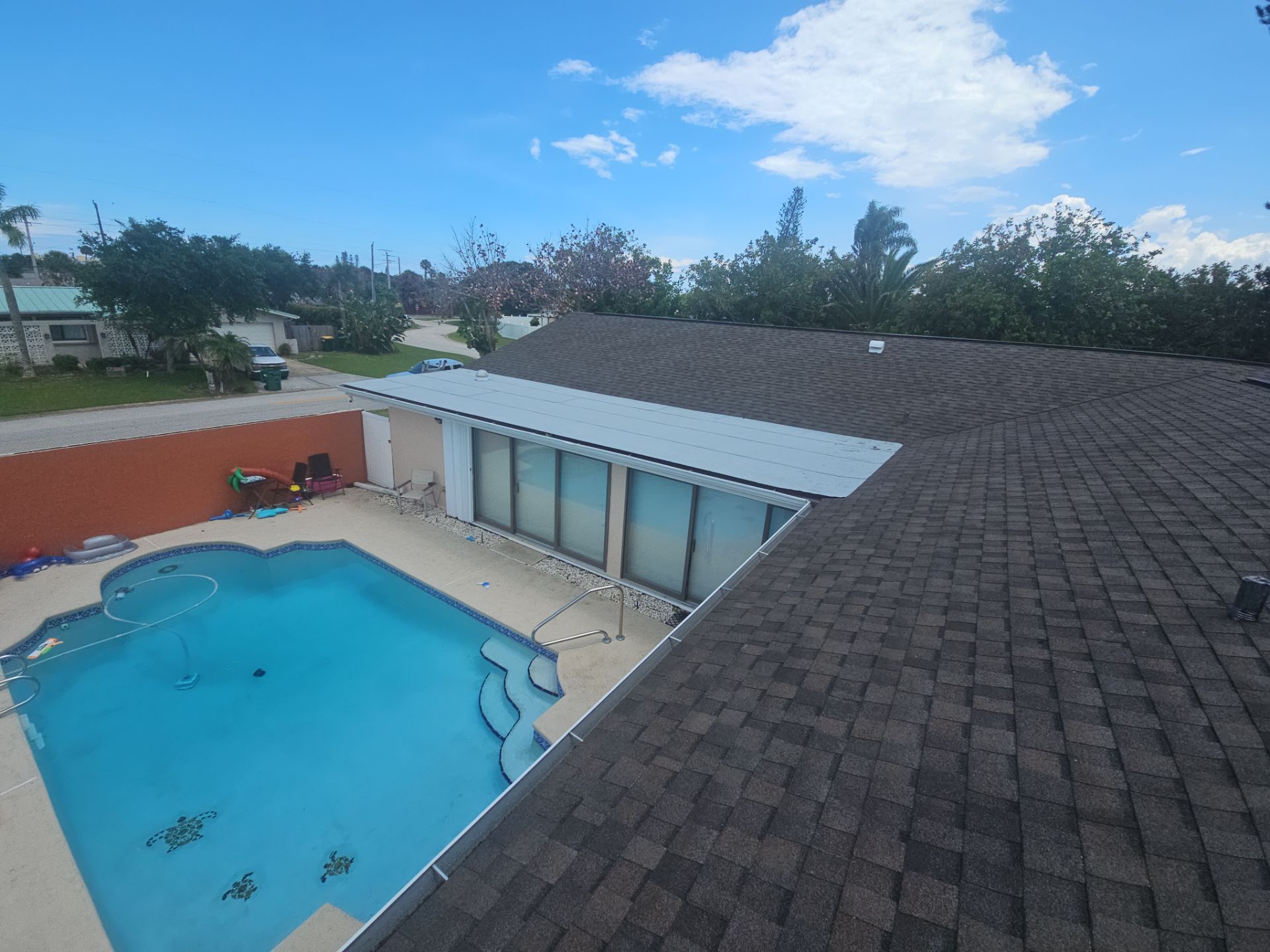 Architectural Shingle Roof Replacement and Deck Repair in Cocoa Beach by Wiedmann Construction & Roofing