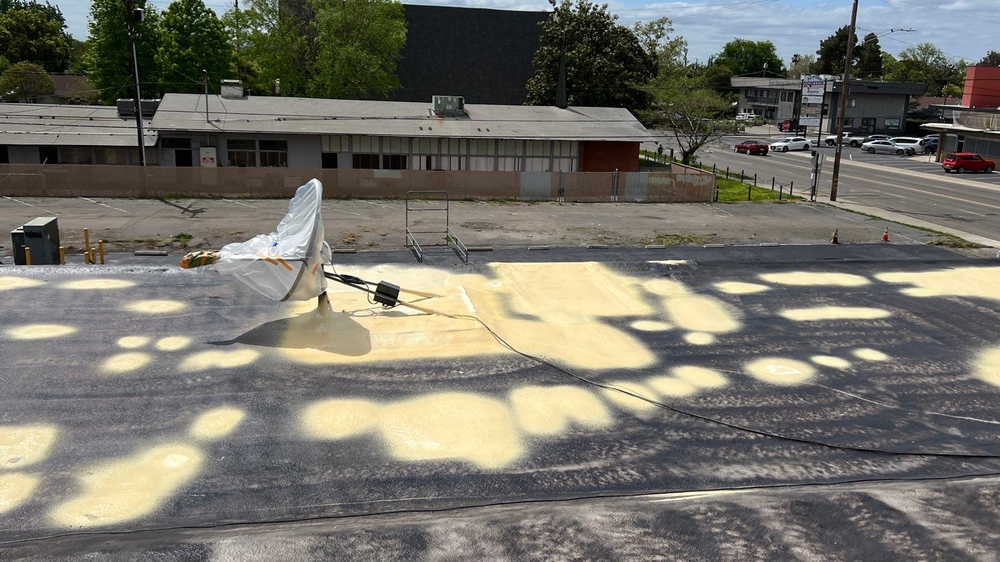 Foam Refurbish using Conklin Benchmark/PUMA XL coatings and spray foam by Straight Edge Roofing Inc