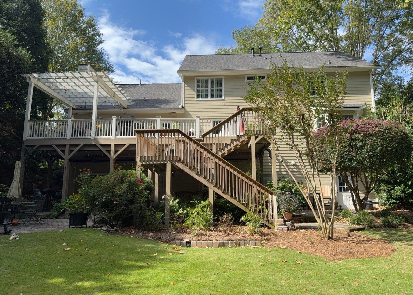 Deck Resurface and Screened-In Porch Build with Timbertech LED Lantern Post Cap Lights by Nelson Exteriors