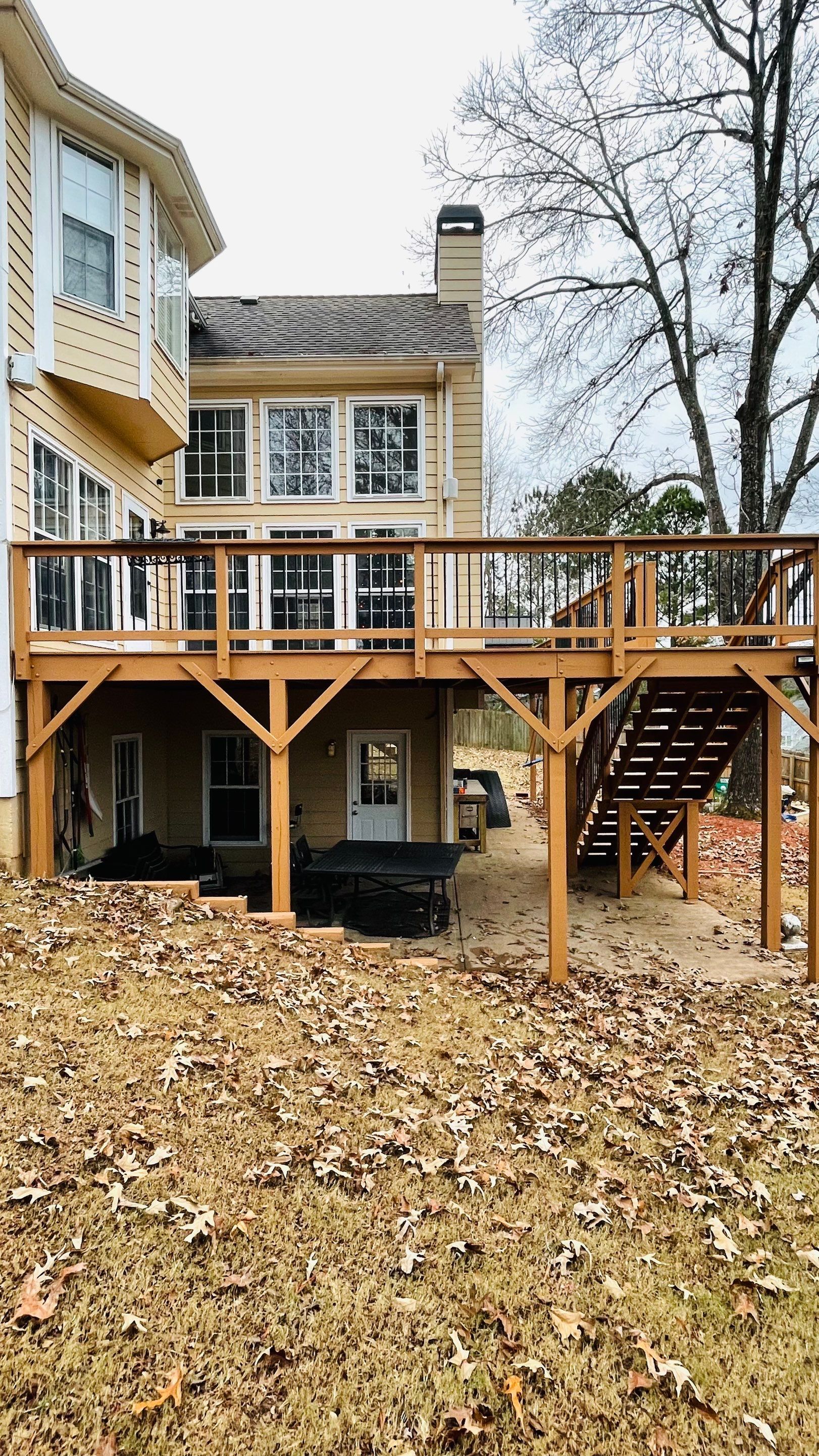 Elevated Deck Staining and Structural Sealing in Alpharetta by Swift Home Renovations