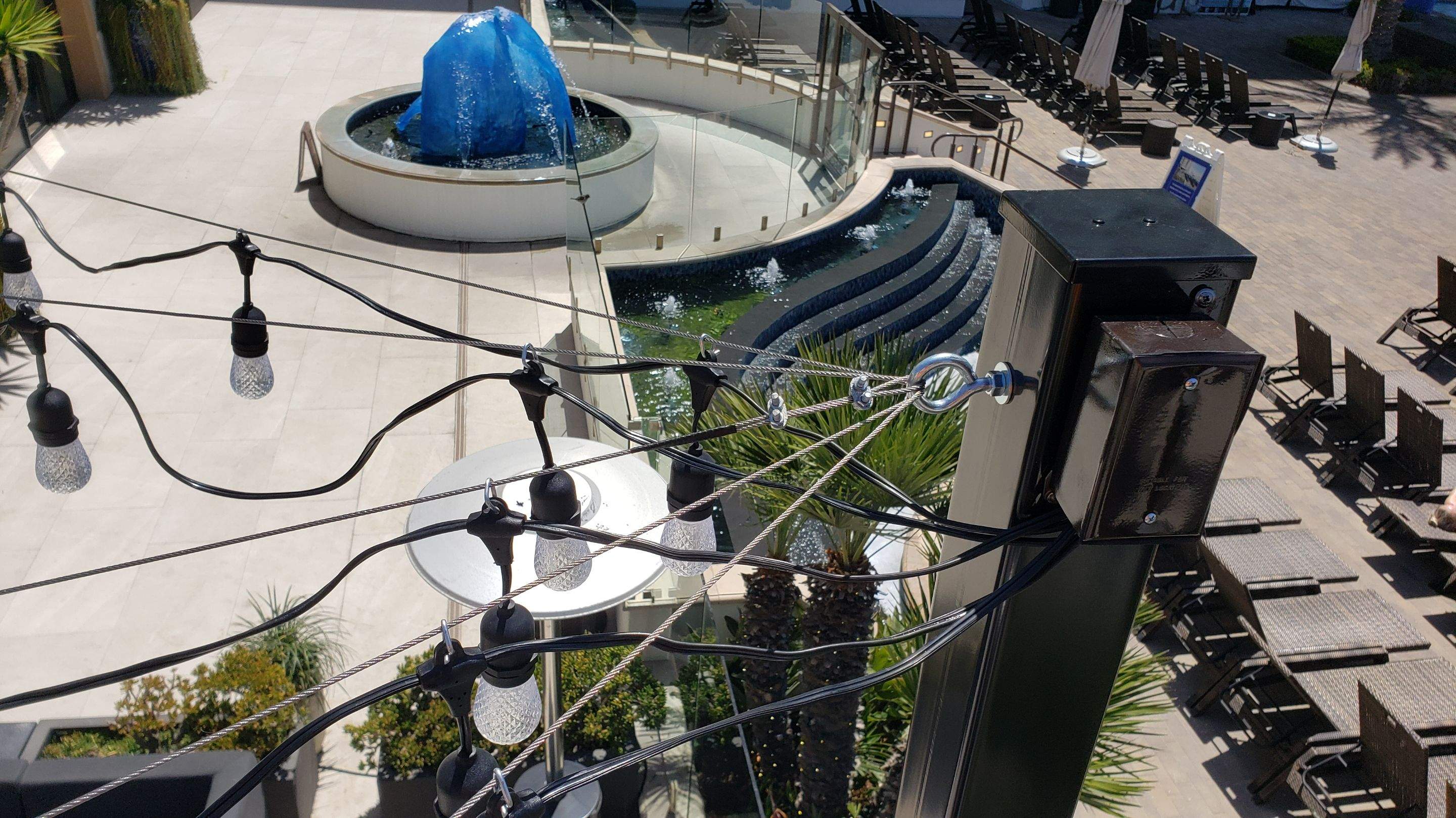 Hilton Waterfront Bistro Light Install by BrightLife Designs llc