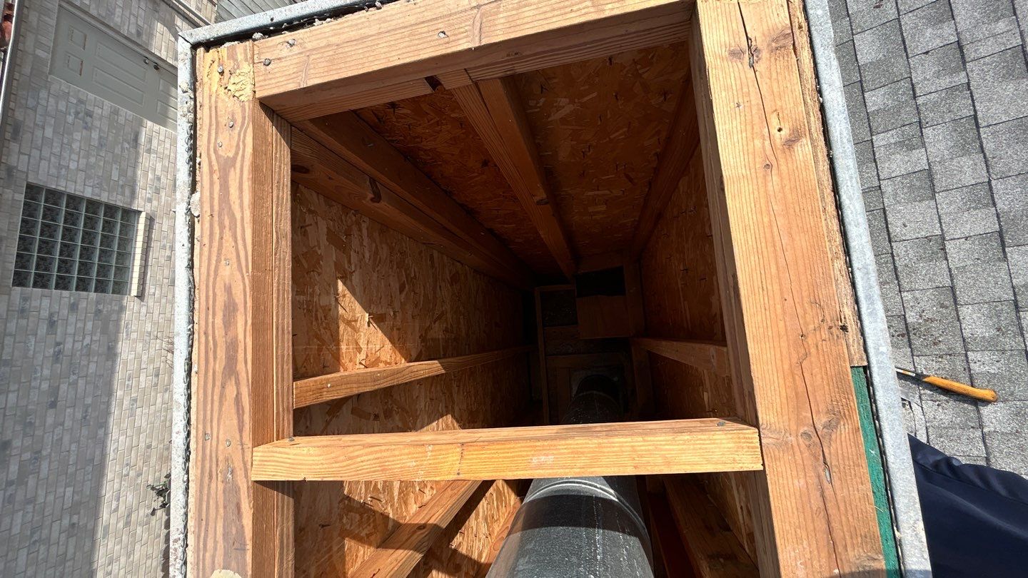 Residential Roofing Repair using Galvanized Chimney Cap & Chase by Lighthouse Roofing