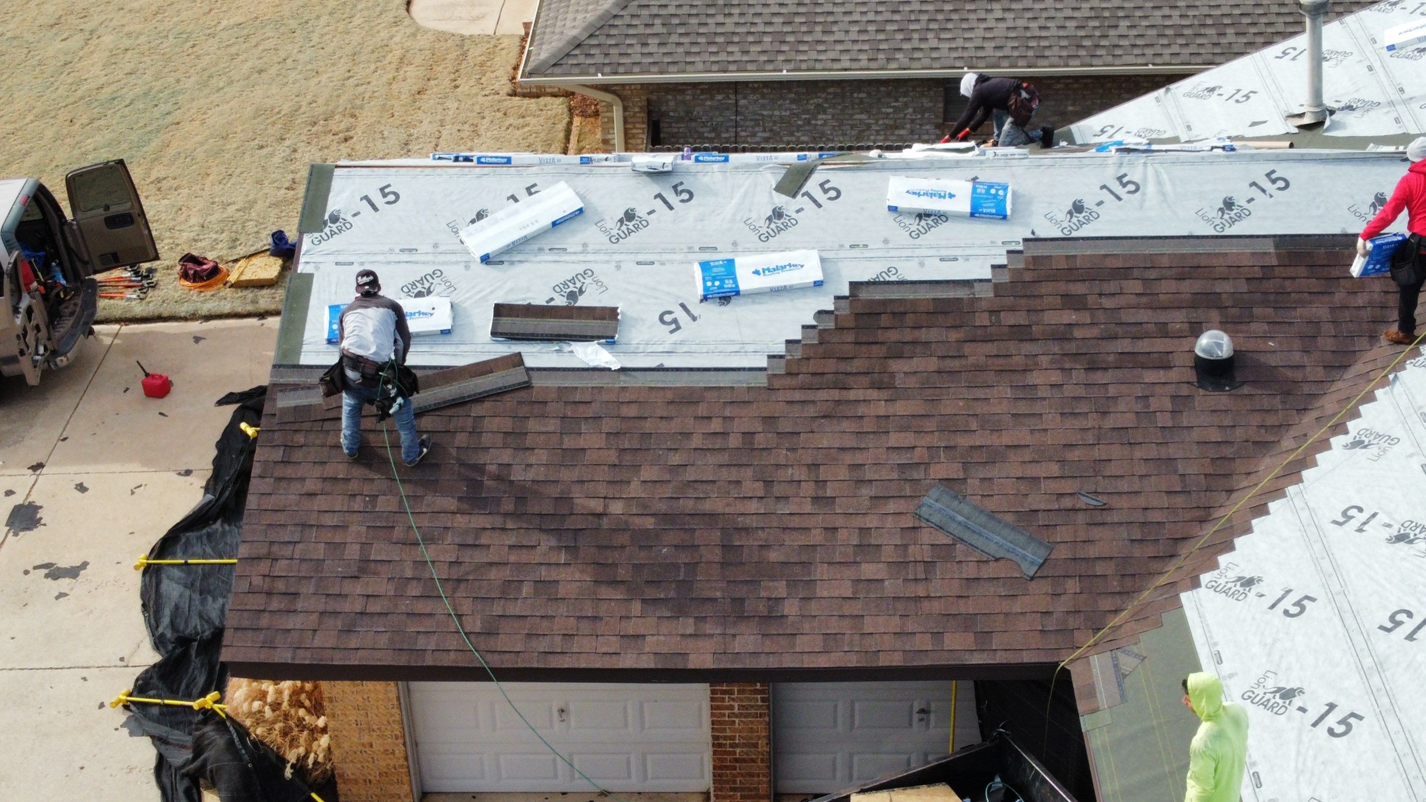 Malarkey Class 3 Antique brown install by Icon Roofing And Construction 