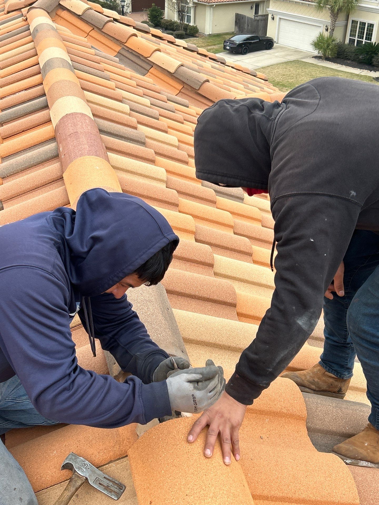Residential Roofing Repair using tile by Roof Repair Company