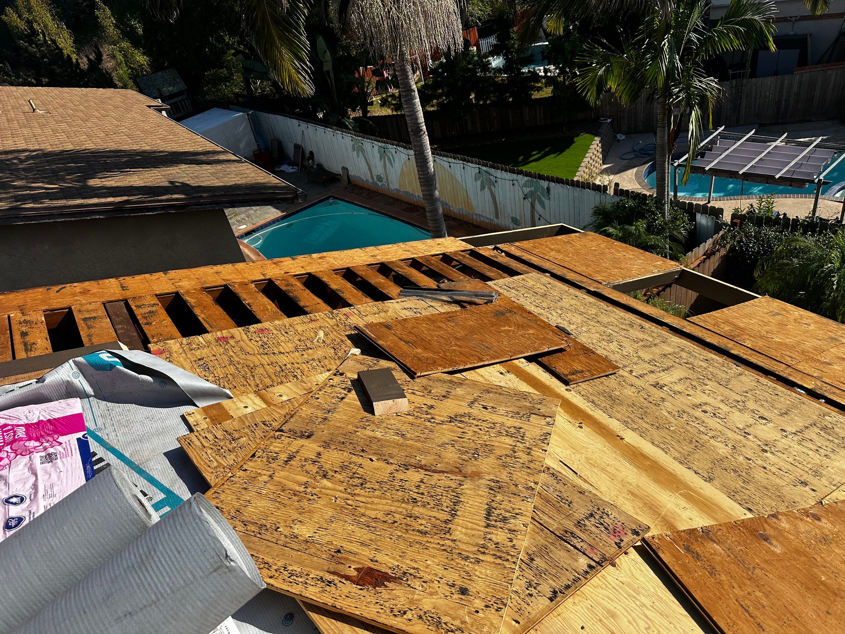 Full Residential Roof Replacement and Decking Repair in San Diego by Reliable Roofing San Diego Inc.