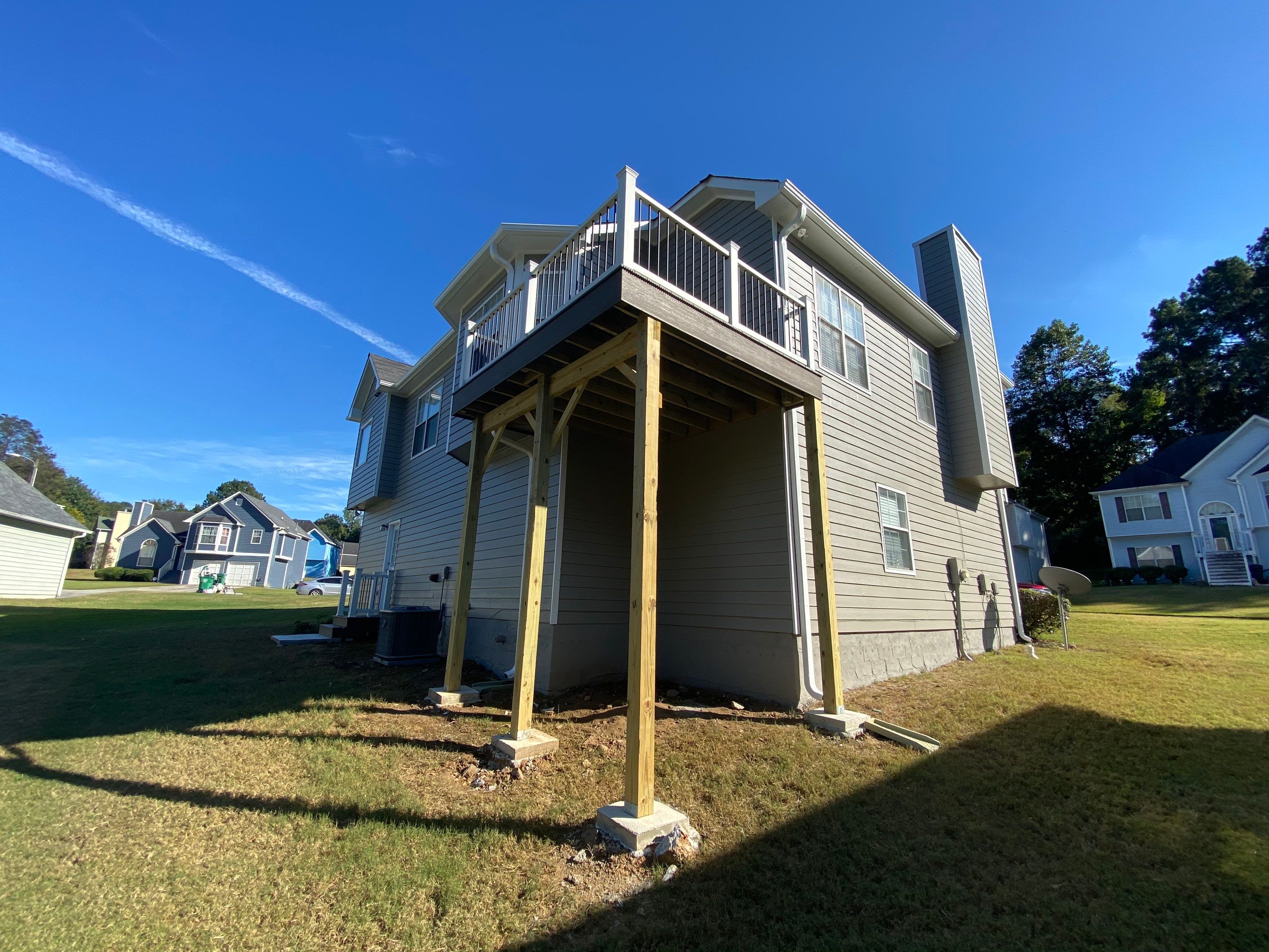 Elevated Wood Deck and Composite Step Replacement in Ellenwood by Swift Home Renovations 