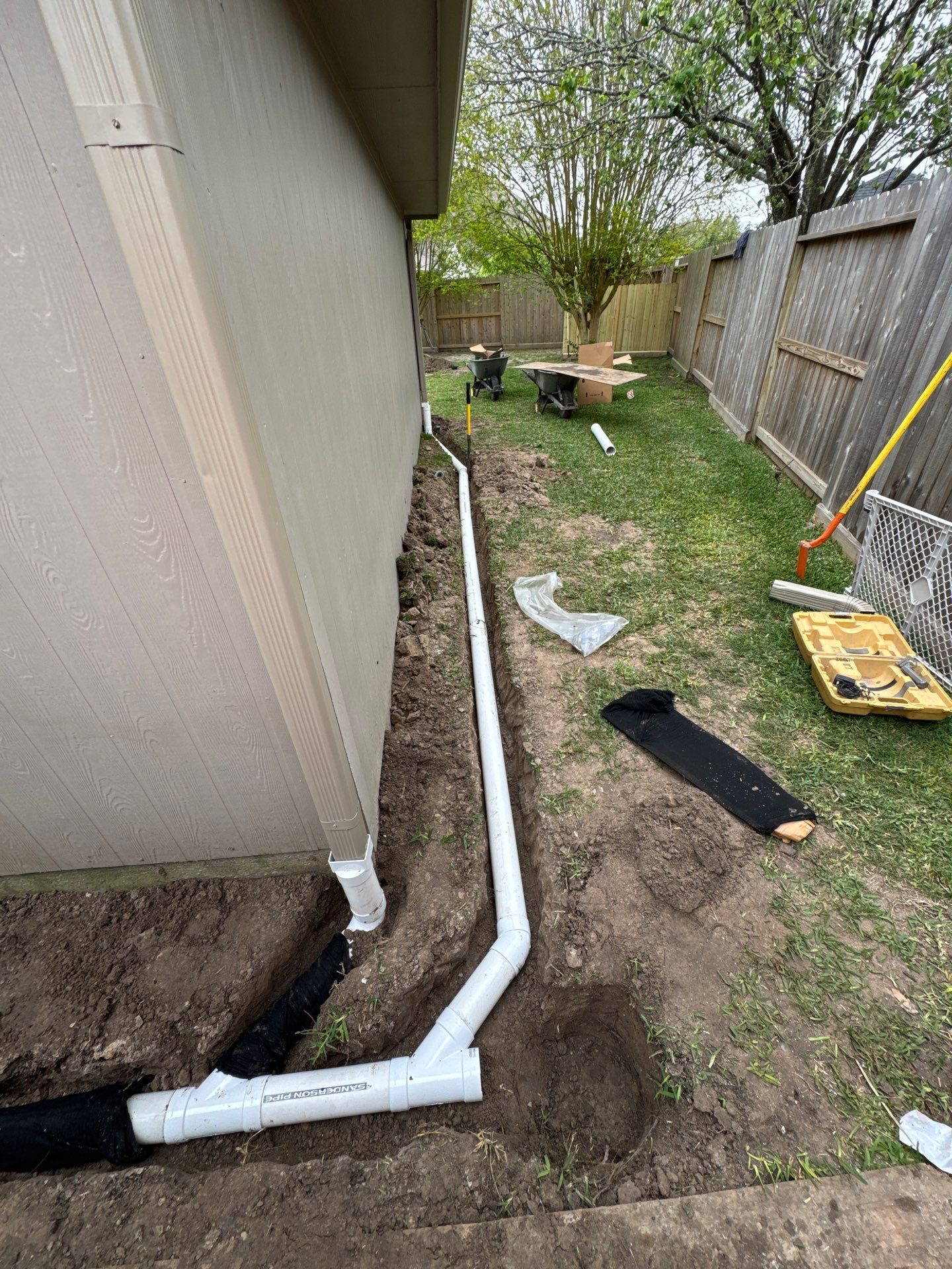 🌟 Steven’s Garage & Backyard Drainage Makeover by Texas Urban Elements