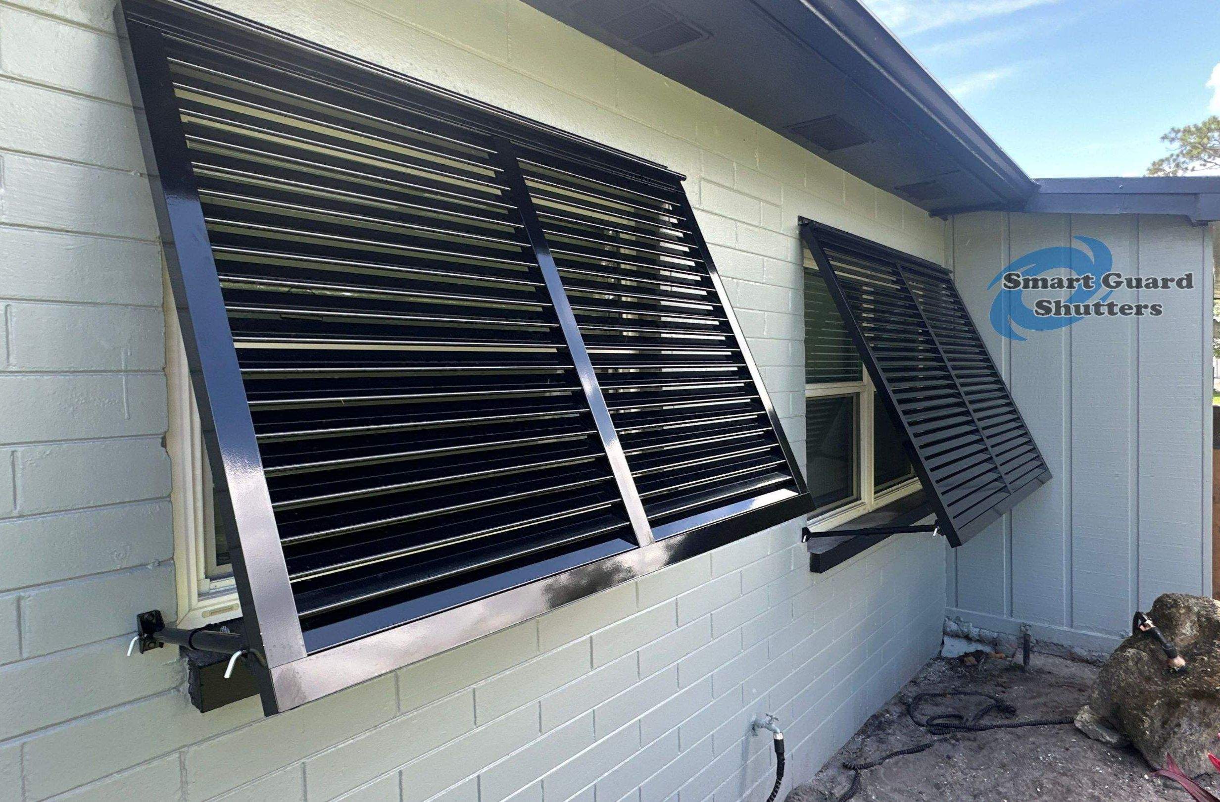 Decorative Bahamas in Jet Black  by Smart Guard Shutters
