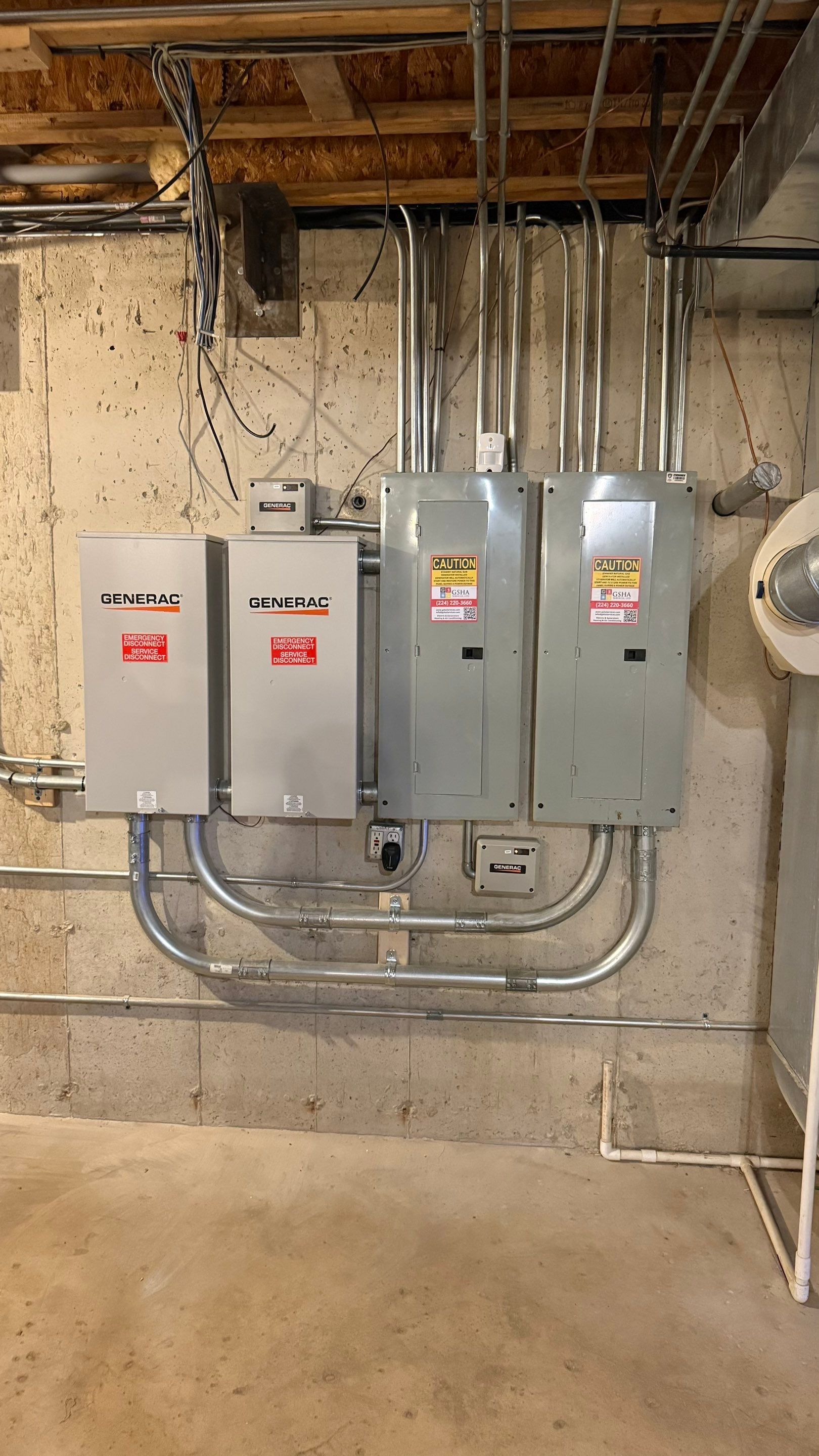 Generac 26 kW Generator & Dual 200 A Whole‑House Transfer Switches – Mundelein, IL by GSHA Services LTD