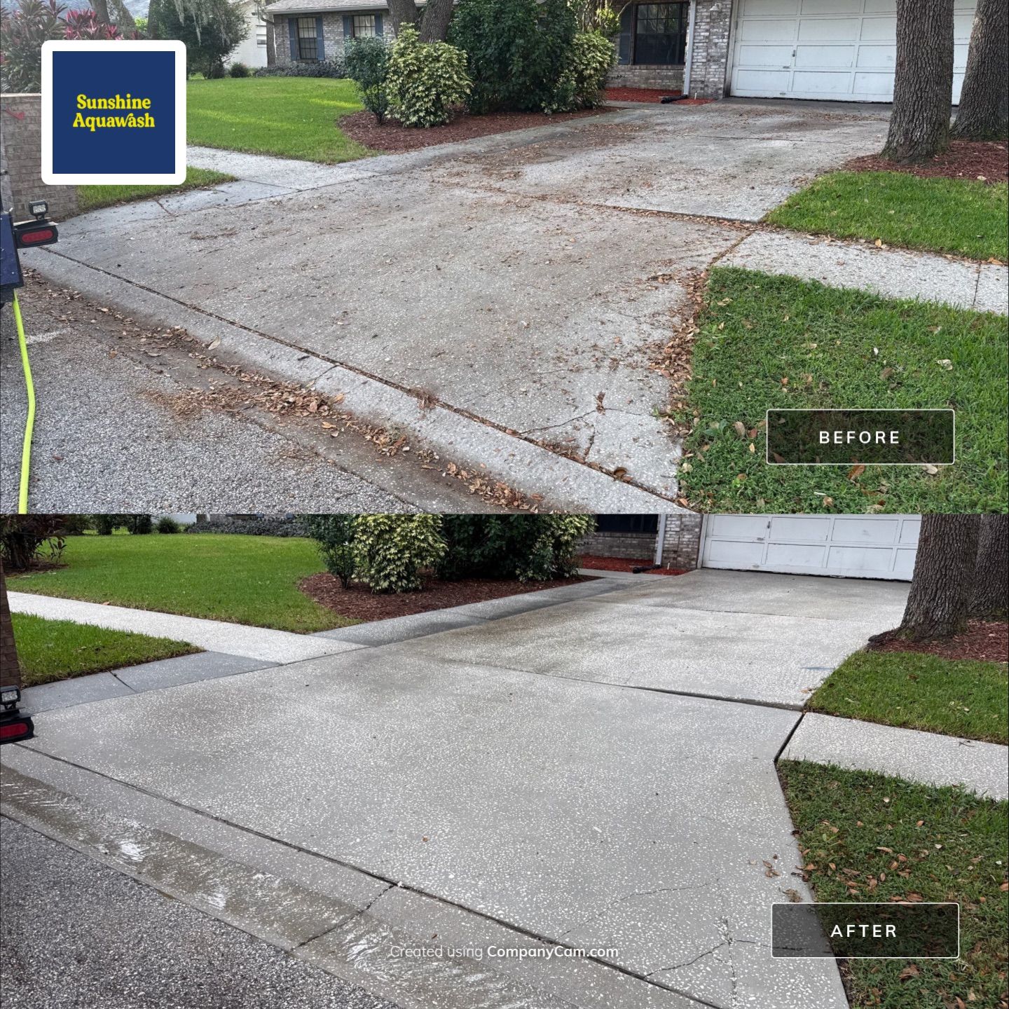 Concrete Driveway & Sidewalk Cleaning in Valrico, FL by Sunshine AquaWash
