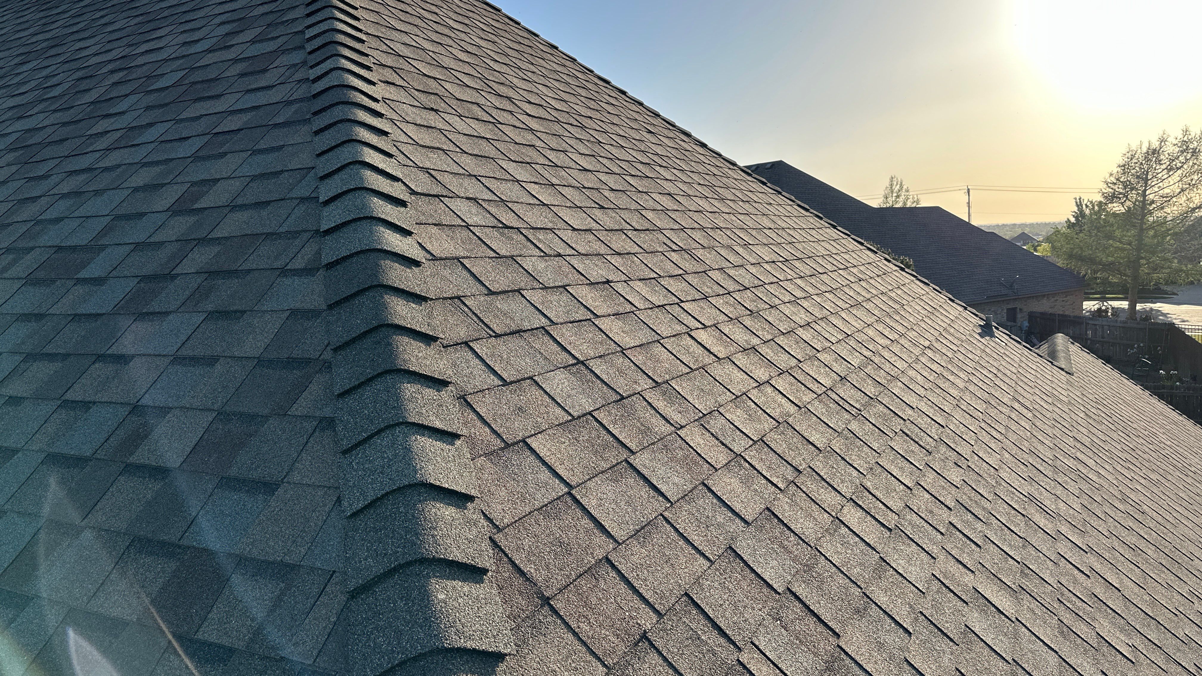 Reroof using GAF HDZ - Weathered Wood by Castillo Roofing