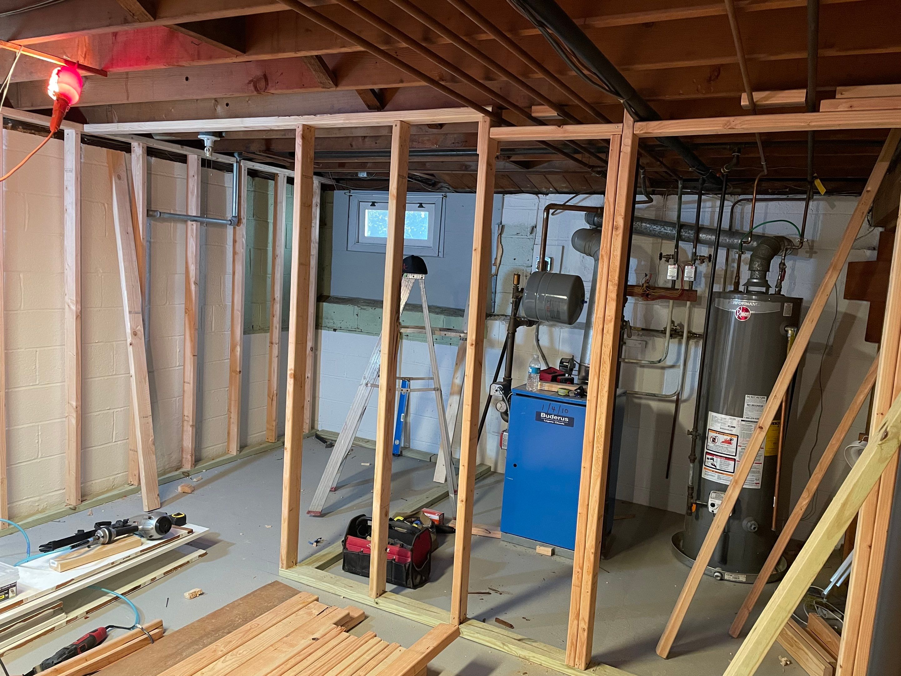 Basement Remodel using Wood by Home Concepts Construction