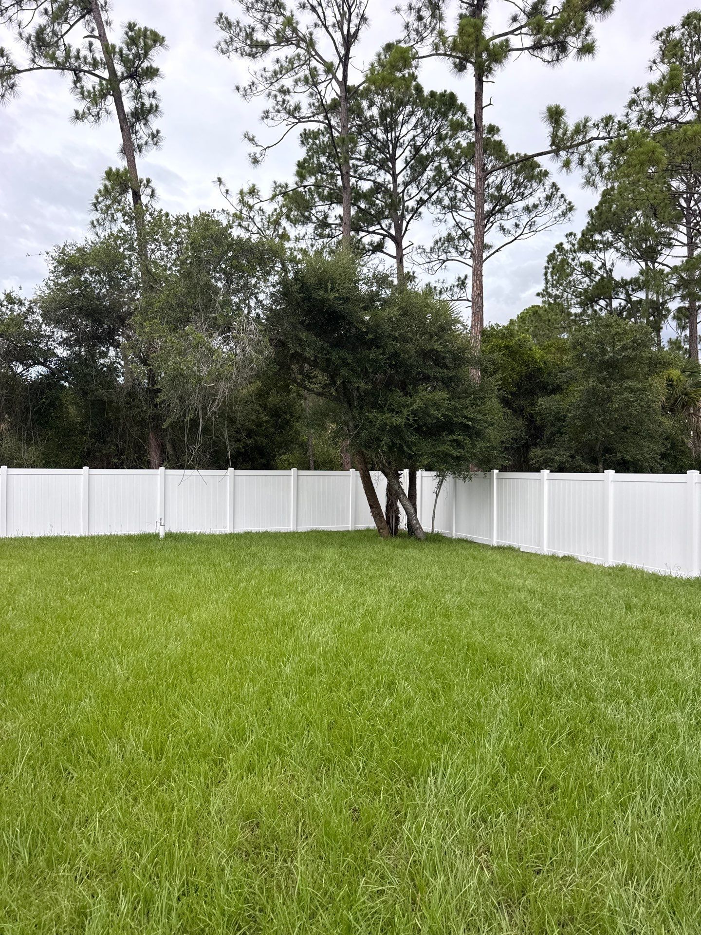 White Vinyl Privacy Fence Installation in North Port by True Fence LLC