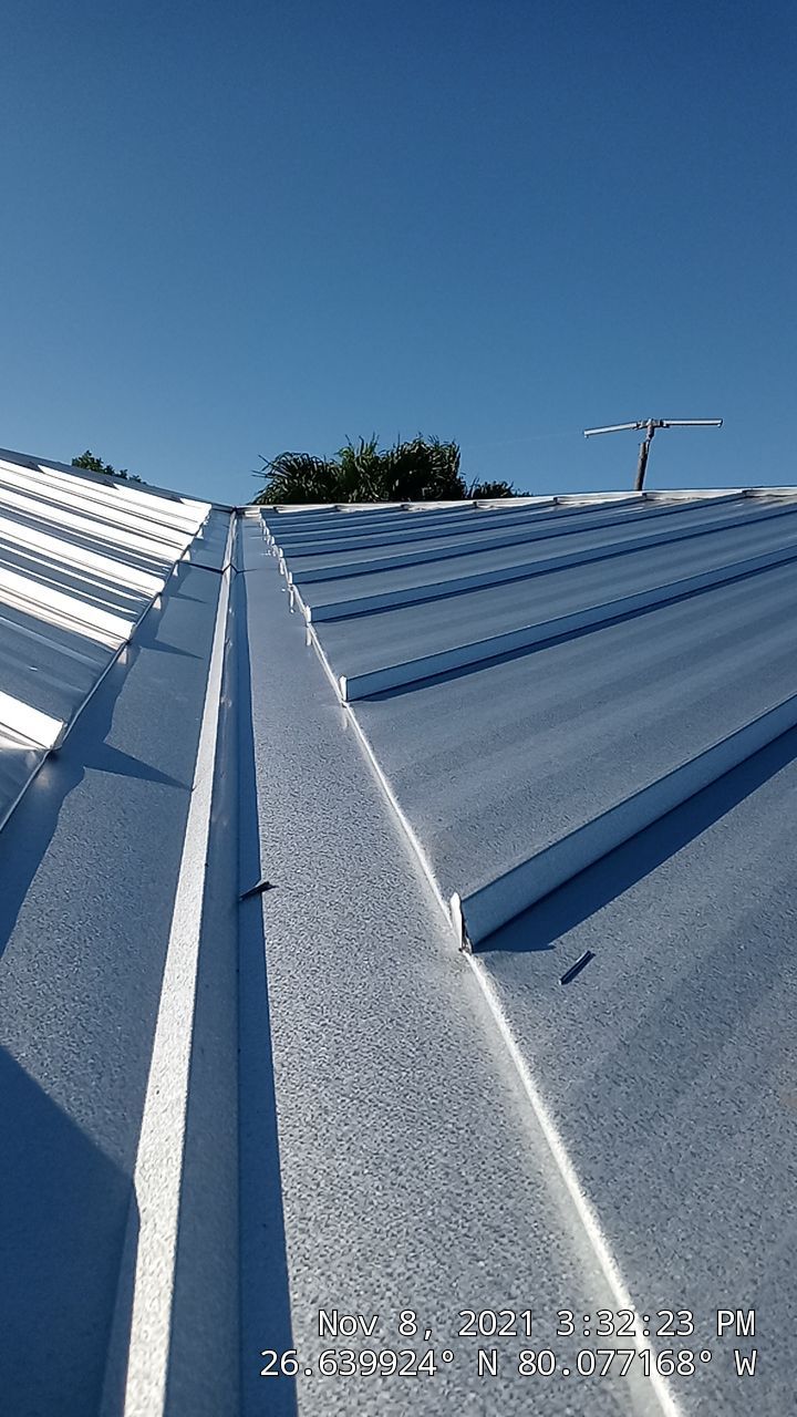 Residential Roofing Installation using 1" Nail strip metal roof by BLUES BROTHERS ROOFING