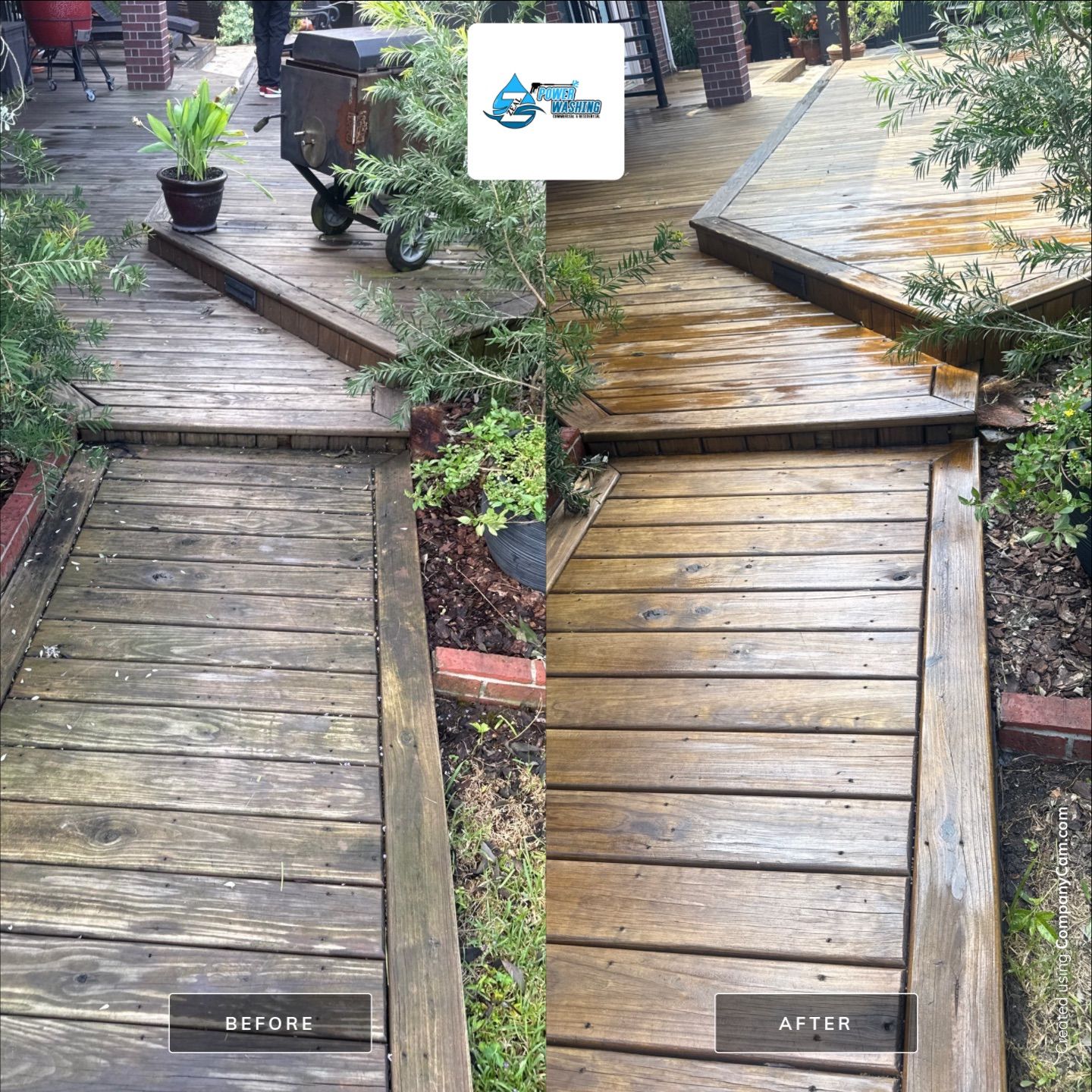 Multi-Level Wood Deck Restoration and Protective Staining in Pearland by Zeal Power Washing