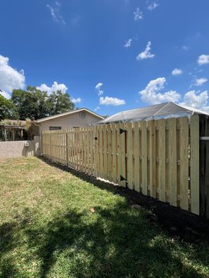 Wood Fence Installation using Shadowbox Wood Fence