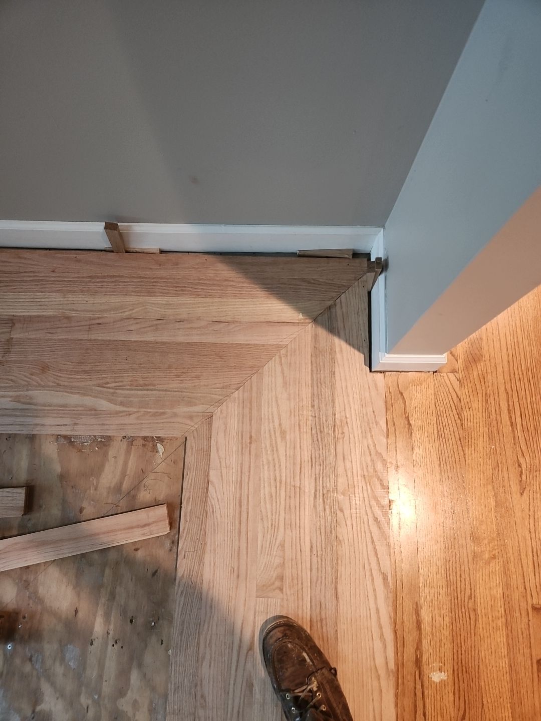 Ann Arbor Elegance: Red Oak and Walnut Living Room Masterpiece by Ann Arbor Hardwoods