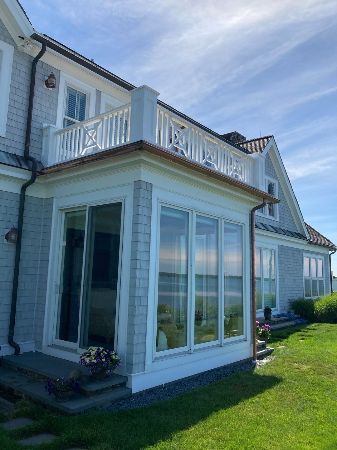 Buzzard's Bay Gutter Installation using 6" Half Round Copper Gutter by Gutter Pro Enterprises