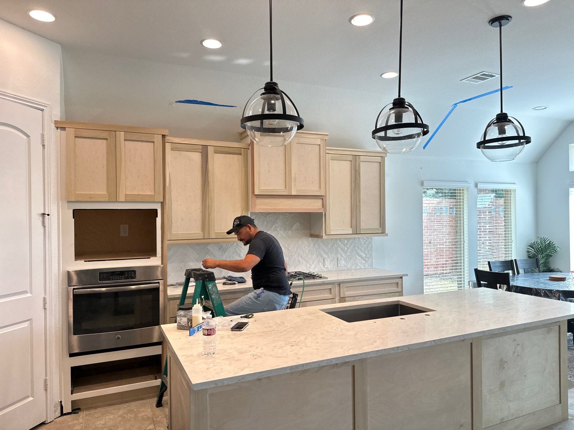 Kitchen Remodel using Water mitigation equipment by L&T General Contractors and Restoration INC