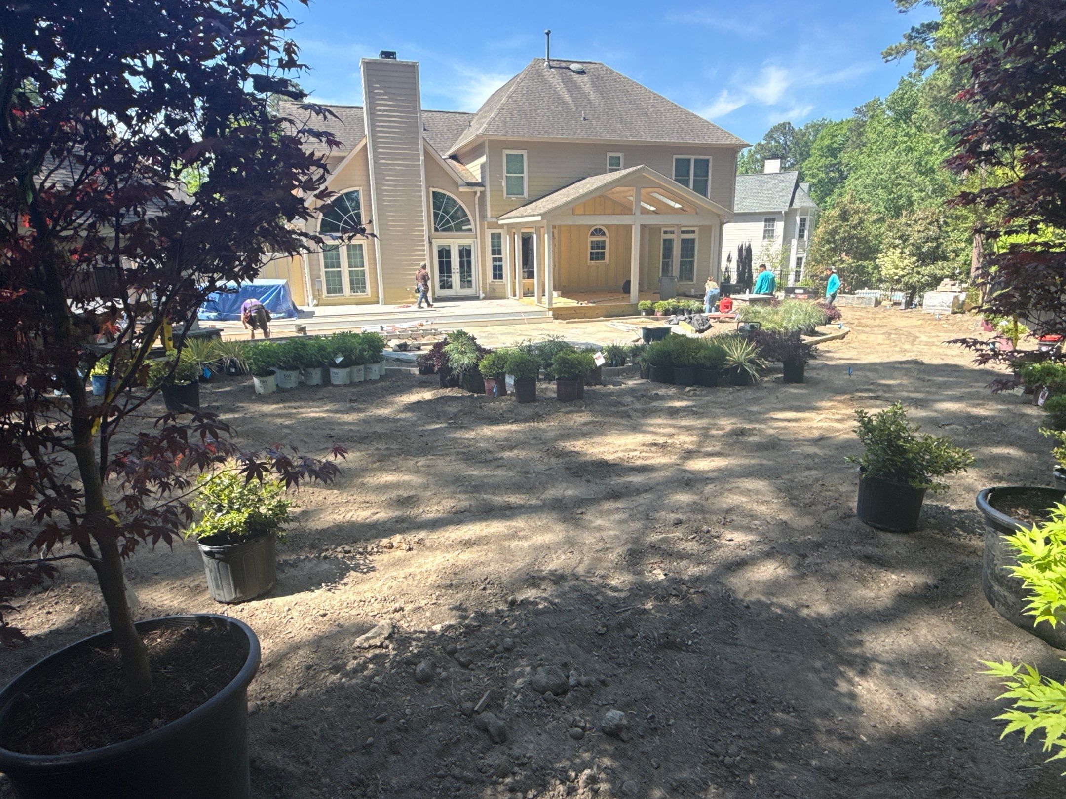Backyard oasis in Cary by Martinez Brother’s Nc Landscaping Inc