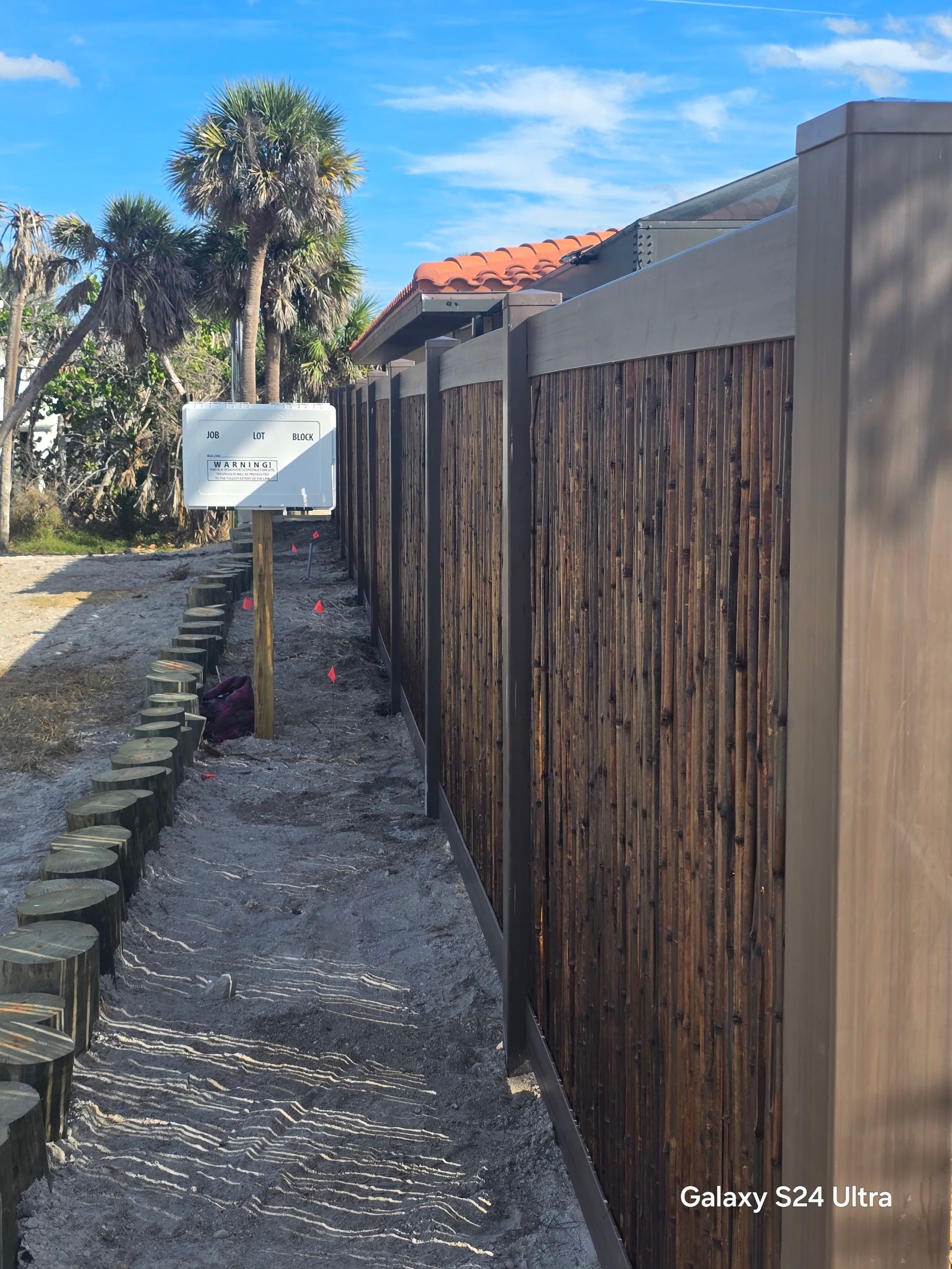 Custom Bamboo Vinyl Fence in Manasota Key by True Fence LLC