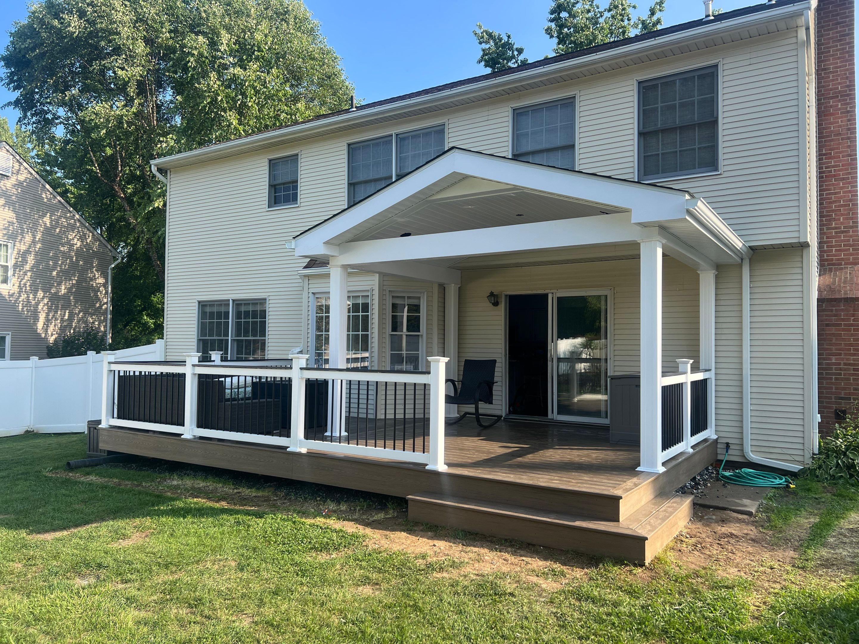 New deck and open porch Newton PA by deck guardian