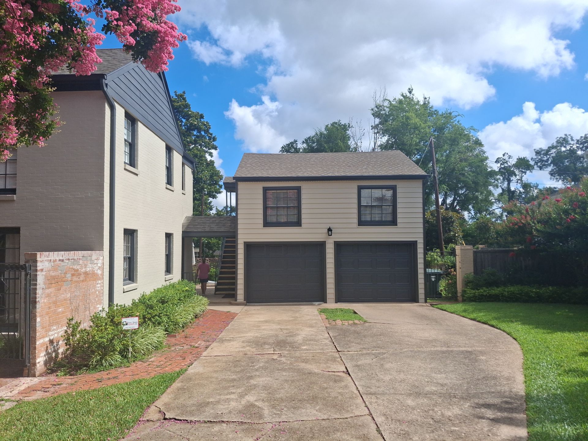 Exterior Painting in Tyler, TX | White Brick Home with Sherwin-Williams Duration by Quality Coats Painting