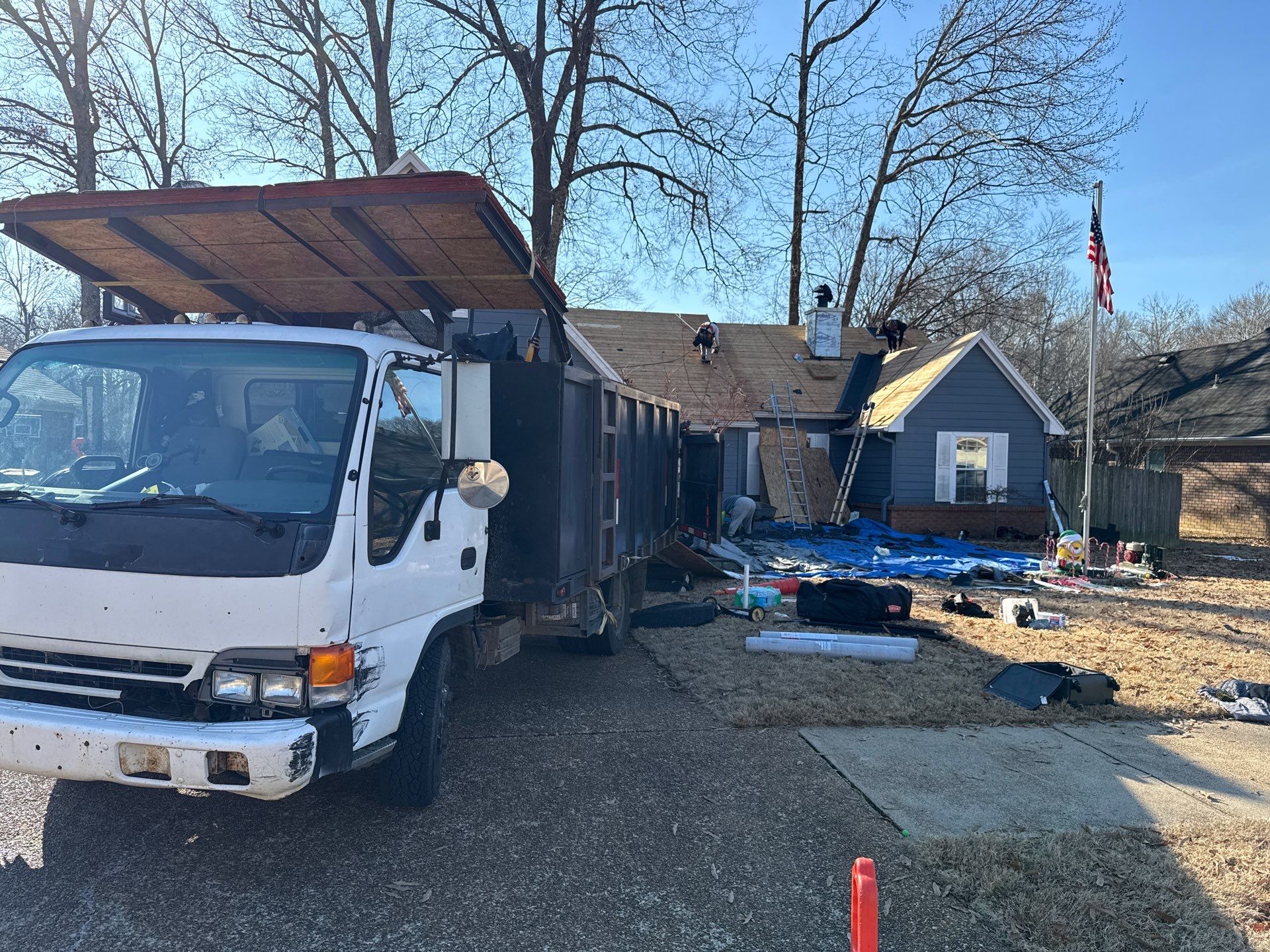 Asphalt Shingle Roof Replacement and Decking Repair in Bartlett by Revival Roofing Services