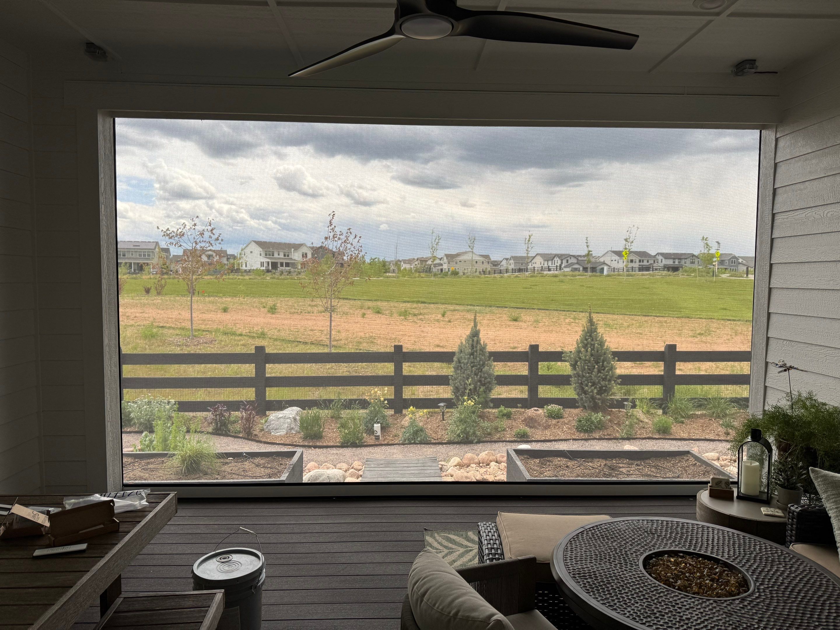 Motorized Screens using Progressive MagnaTrack Screens by Outdoor Solutions Colorado
