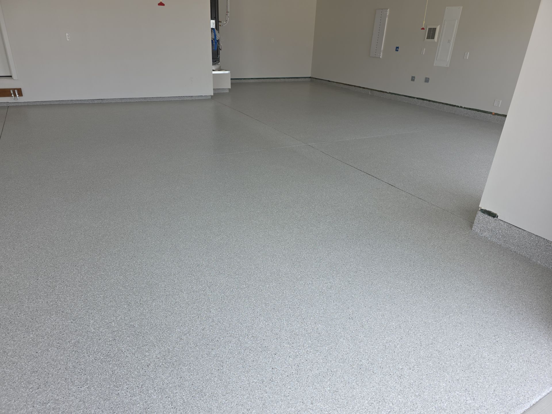 Garage Transformation using Limestone Hybrid by Croc Coatings, LLC