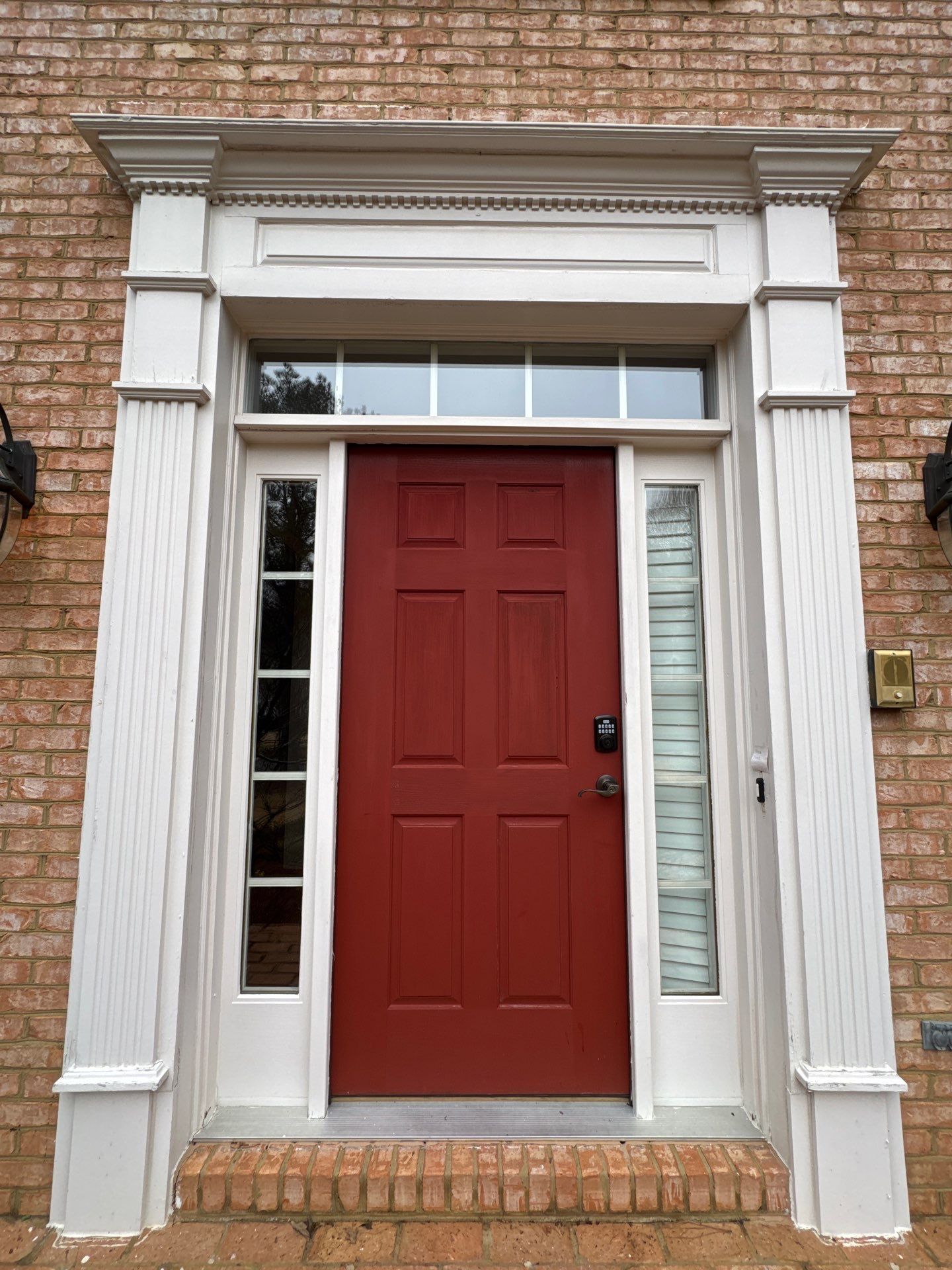 Atlanta Exterior Painting and Front Door Refresh on Brick Colonial by Swift Home Renovations 
