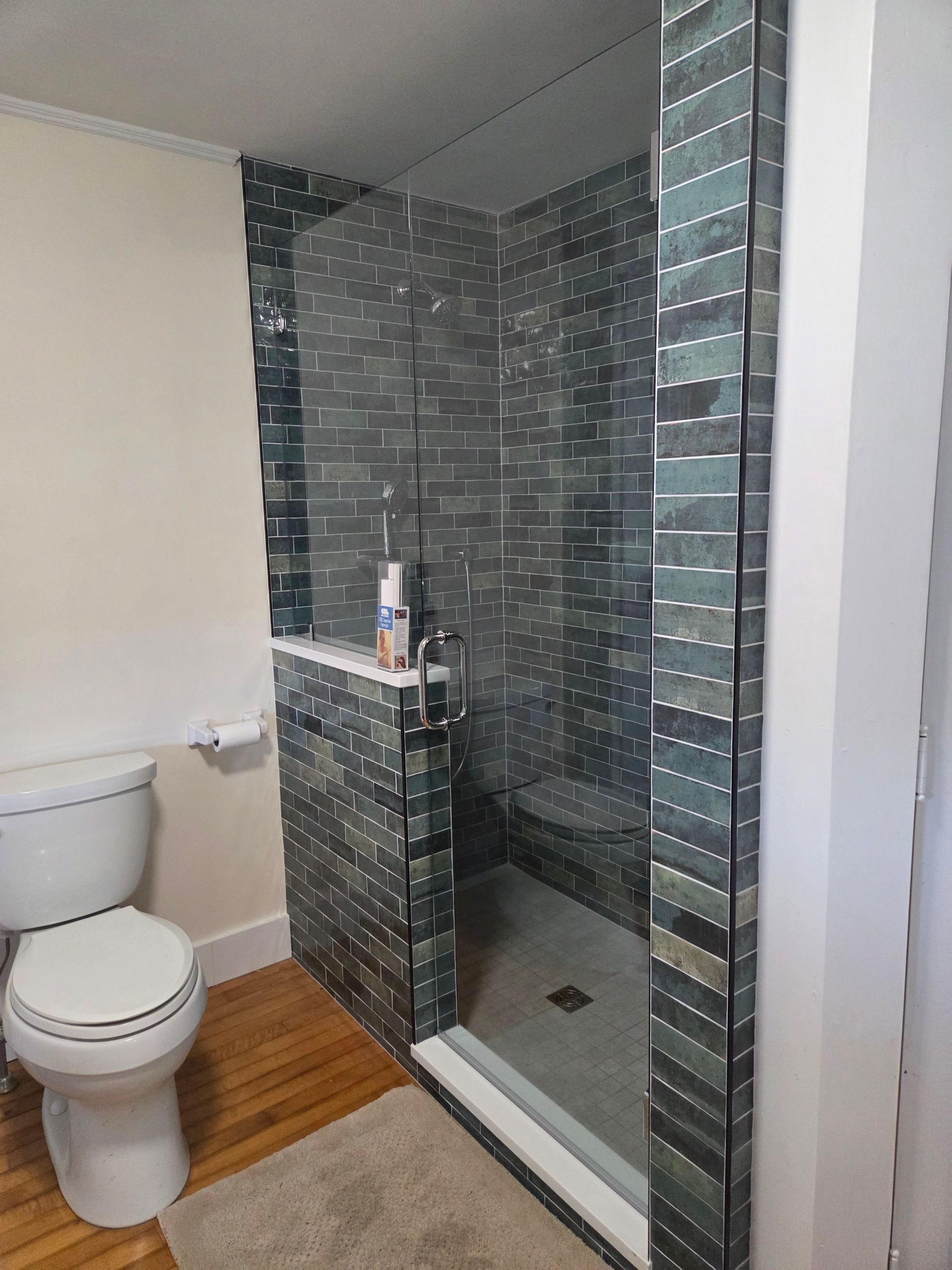 Bathroom Remodel using Tempered Shower Glass by Cheshire Glass Company