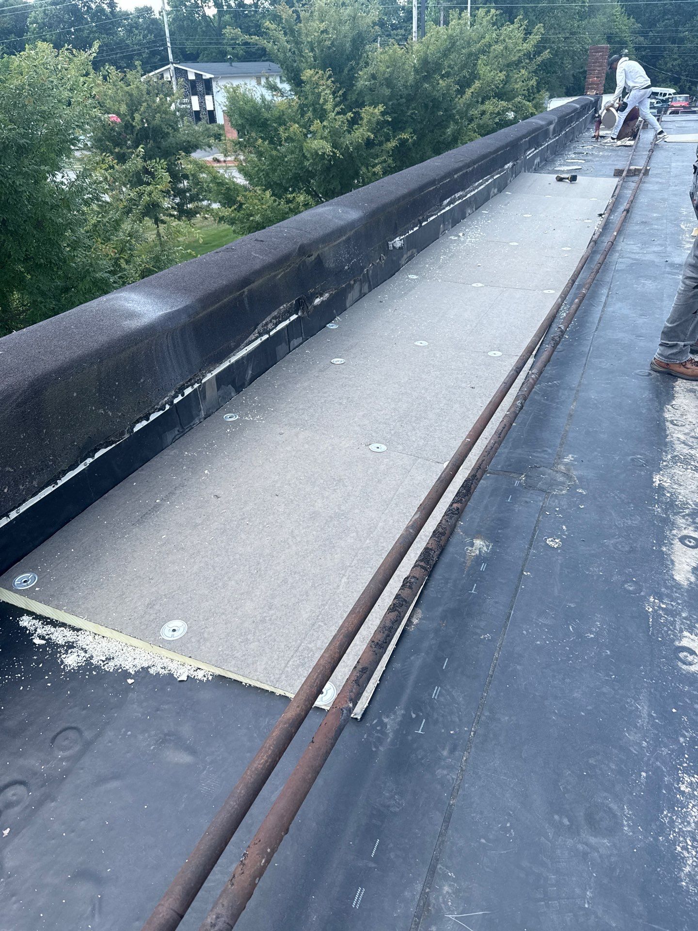 Commercial Roofing Repair using 60 mil rubber roof  by Nitro Roofing and Construction