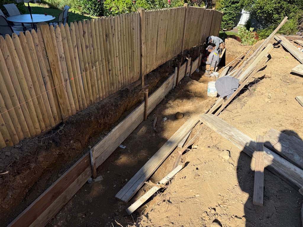 Concrete Retaining Wall Construction in Port Washington by Medina Design & Development Group