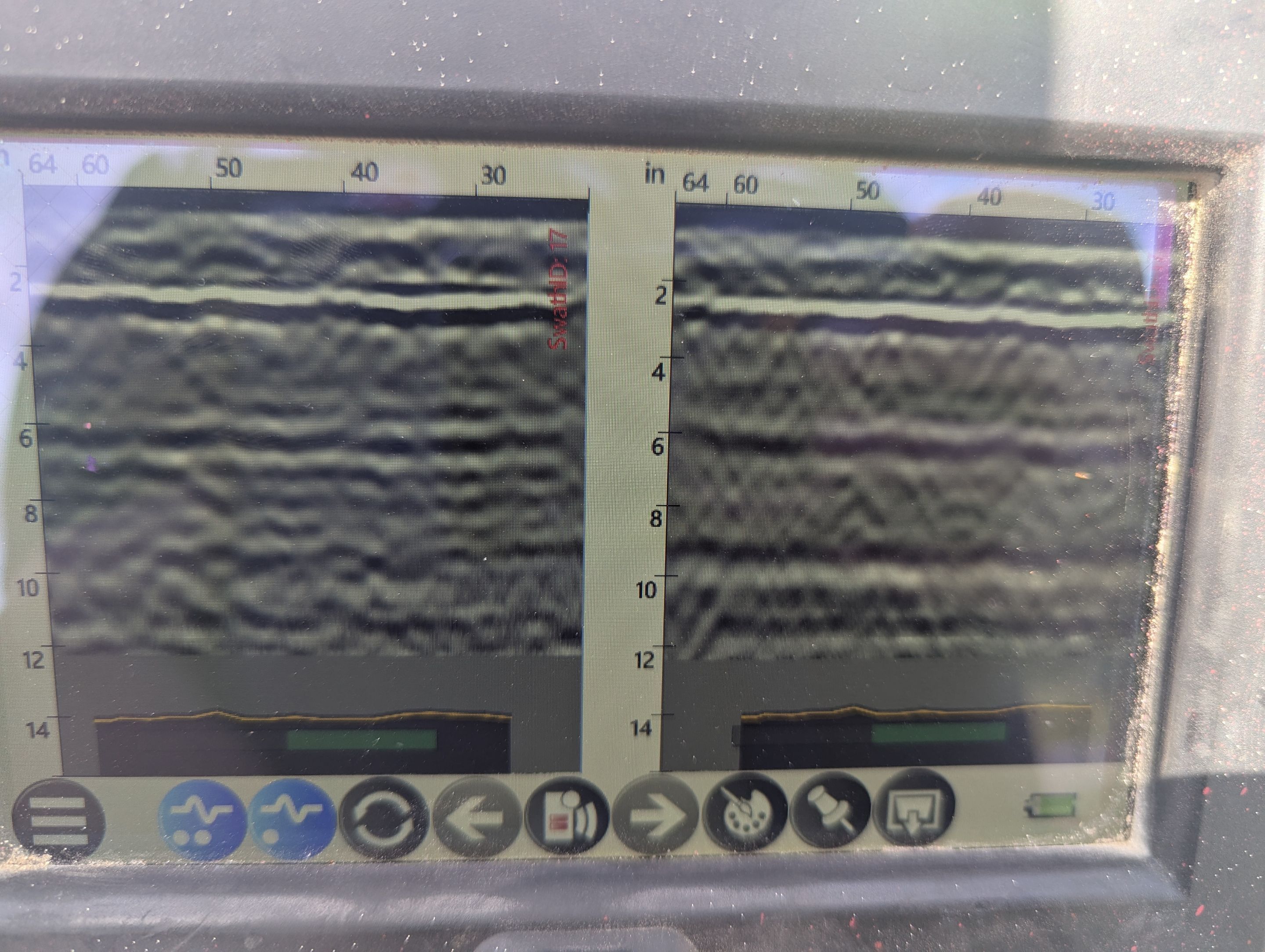 Asphalt Scan to determine thickness by Alsip Locating Service, LLC