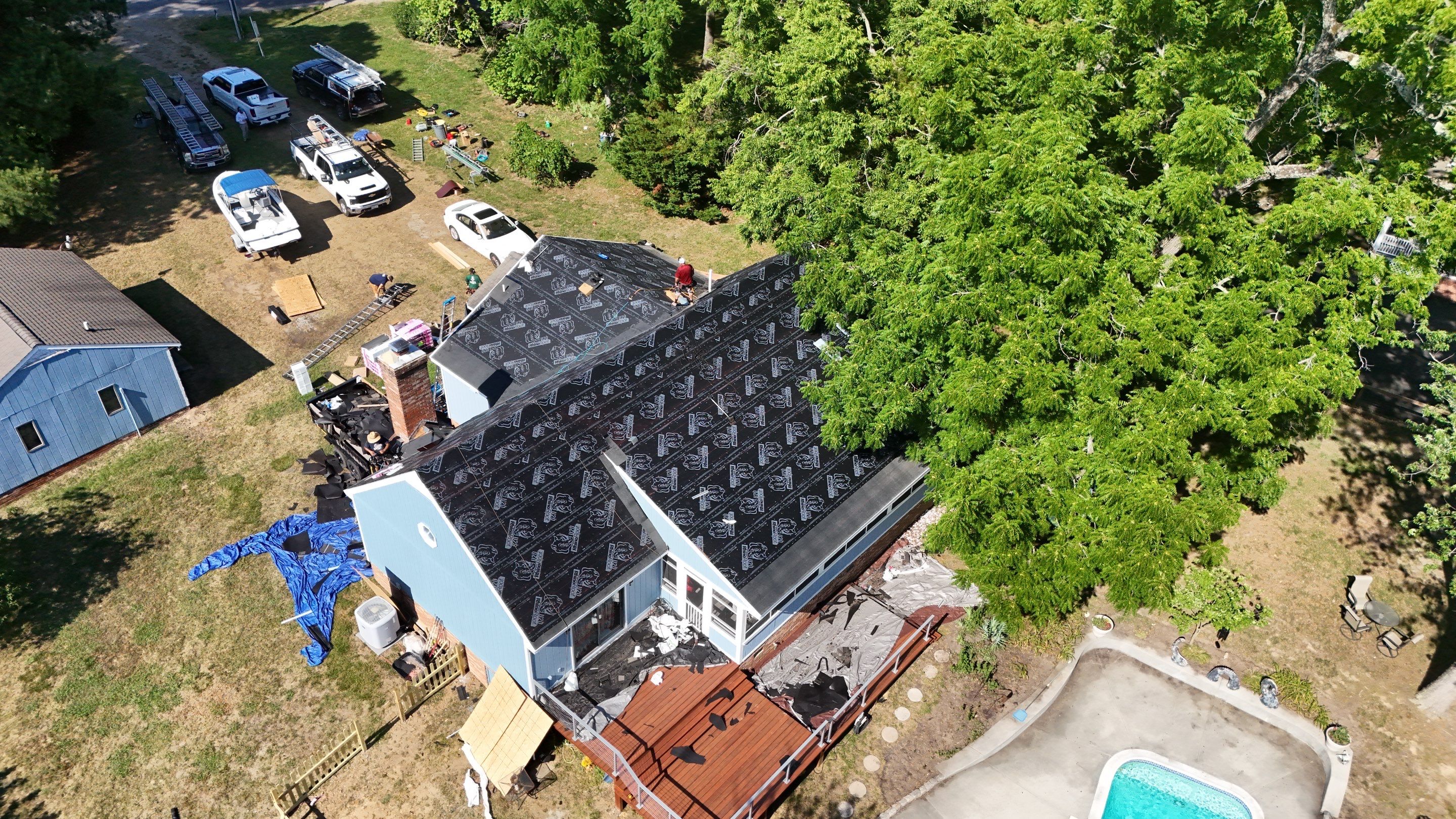 Complete Asphalt Shingle Roof Replacement and Sheathing Repair in Deltaville by Cade Construction