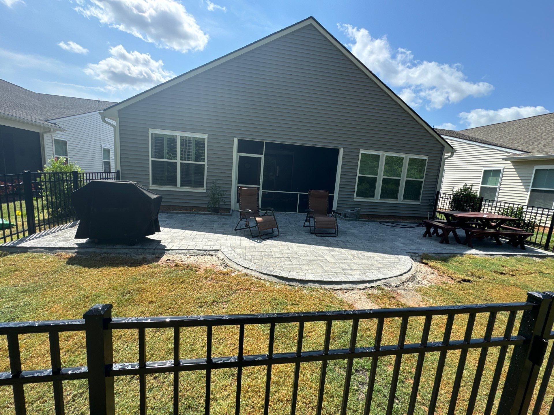 Custom Gray Stone Paver Patio Installation in Bluffton