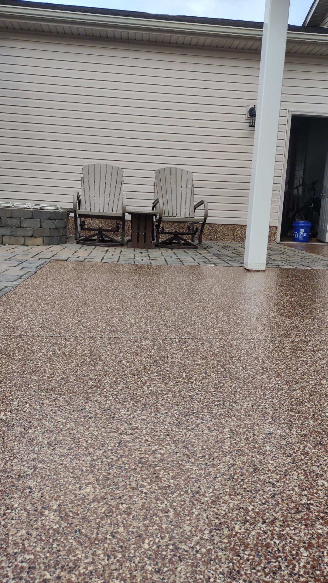 Patio with Stone Removal (Chestnut) - Poland, OH by Alexander Concrete Coatings