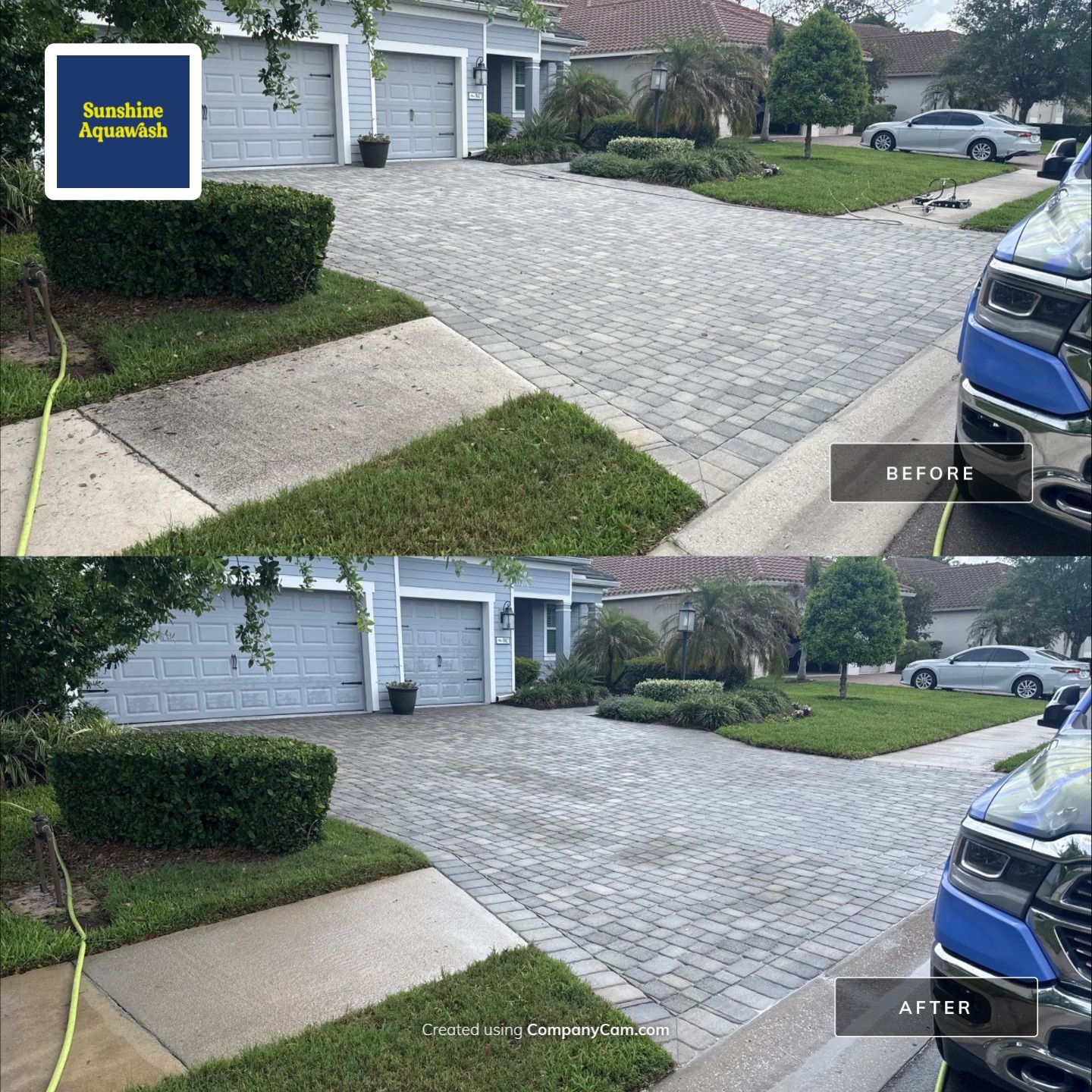 Paver Driveway, Entryway & Sidewalk Cleaning in River Wind – Bradenton, FL by Sunshine AquaWash