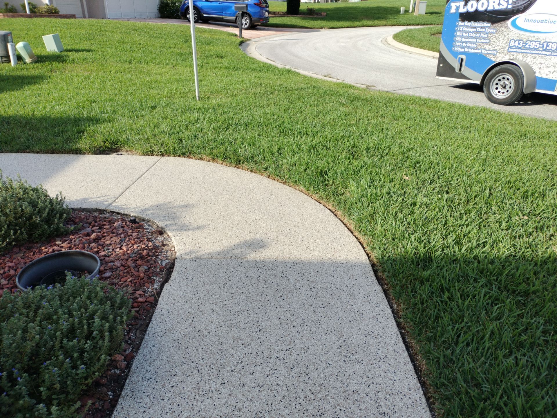 Driveway and Sidewalk Driftwood by Innovative Concrete Coatings 