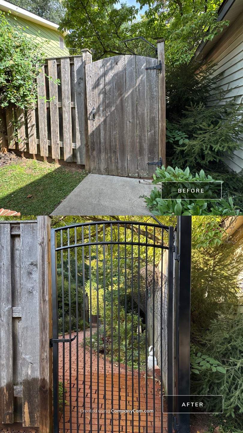 Modern Iron Pedestrian Gates – Leverton Road Residential Project – Rockville, MD by Capitol Iron Works