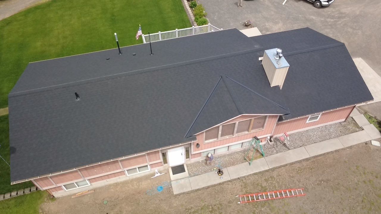 CertainTeed Landmark Pro Roof Replacement and Chimney Repair W Jacobs Rd Spokane, WA 99224  The Alpine Premium System - Certainteed Landmark® PRO Shingle - Cinder Black by Alpine Roofing