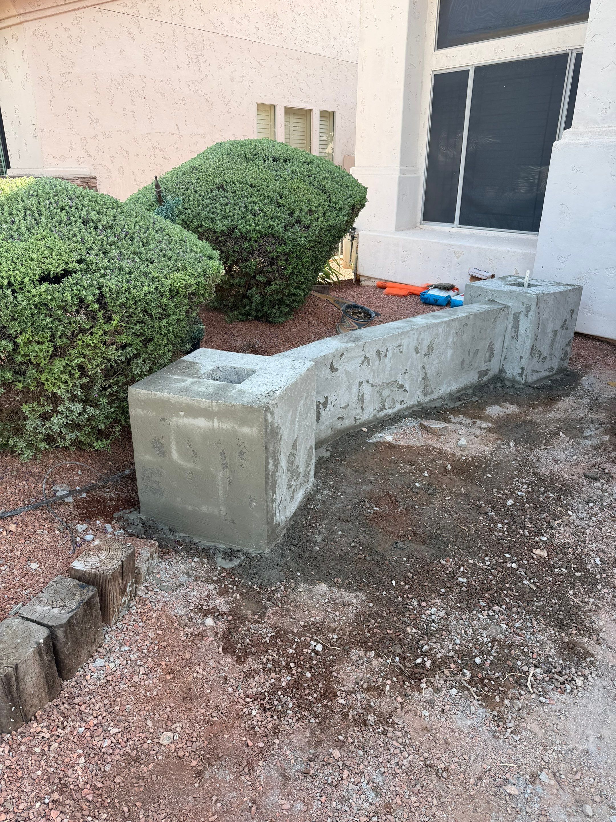 Custom Paver Walkway and Stucco Masonry Wall Installation in Glendale by We Do Hardscape