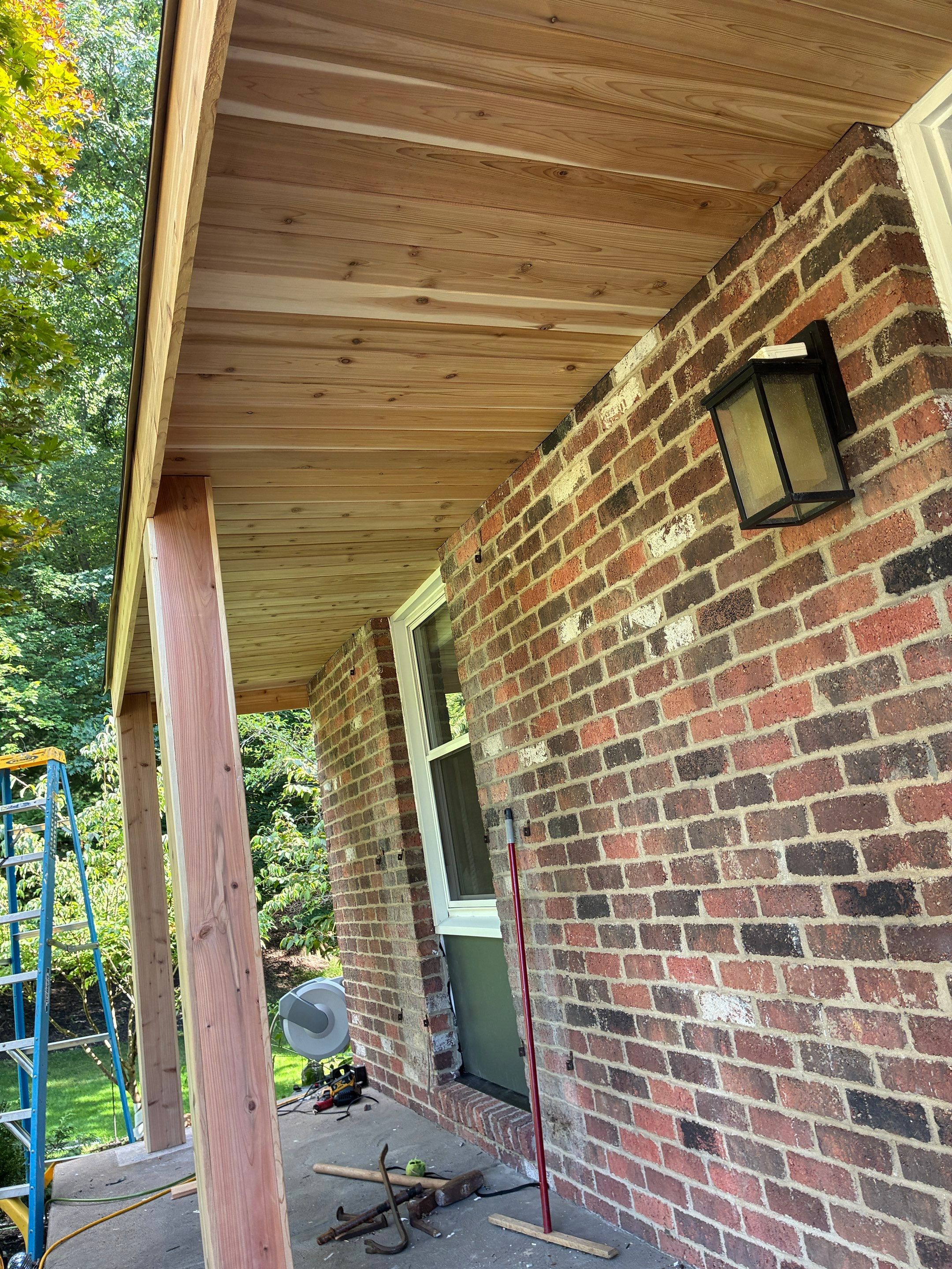 Ascend Siding Replacement and Custom Cedar Porch Renovation in Allison Park by Ideal Siding Pittsburgh