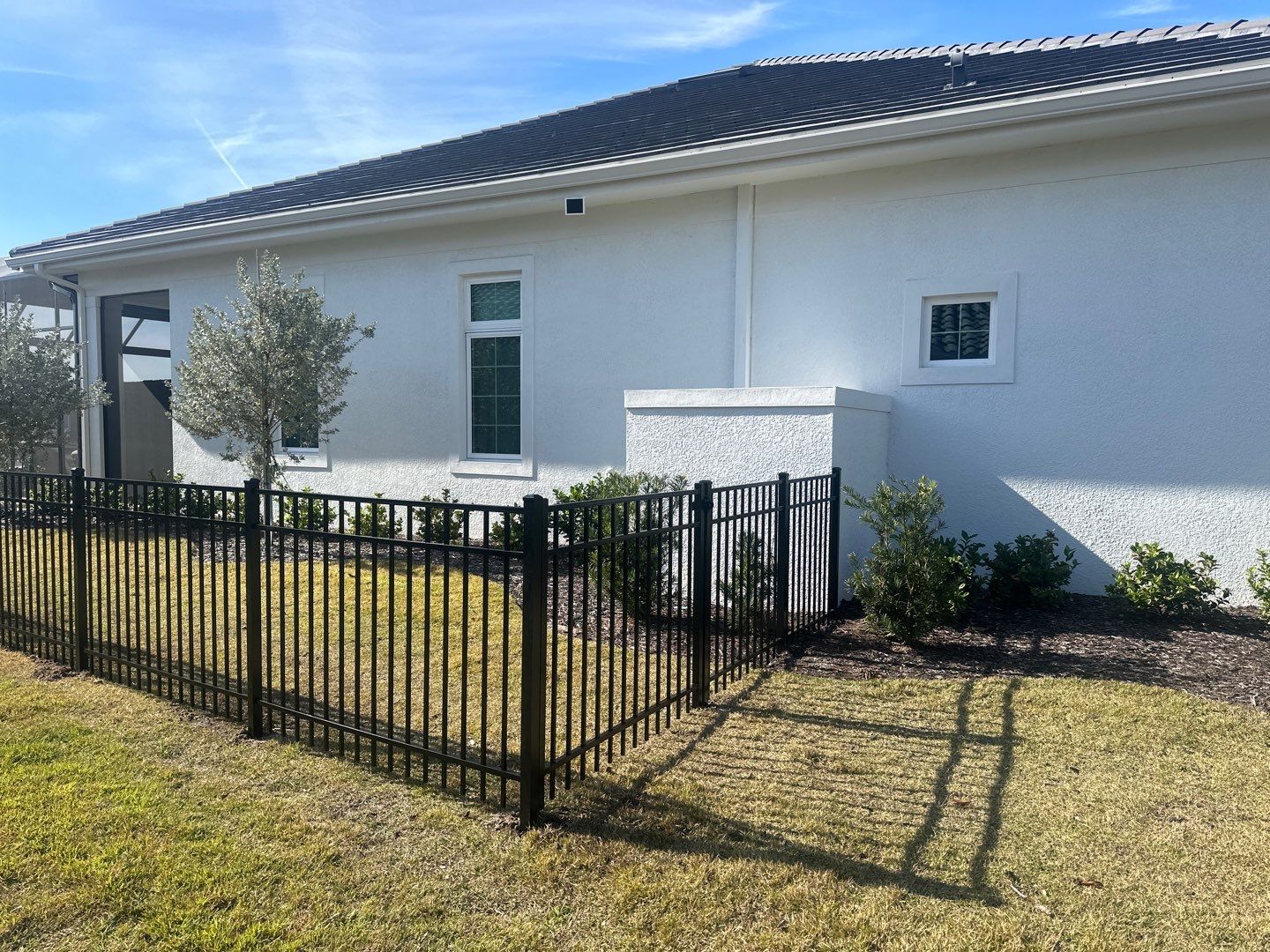 Aluminum Fence Installation using Black 3 Rail Aluminum Fence by Asap fence and gates, LLC