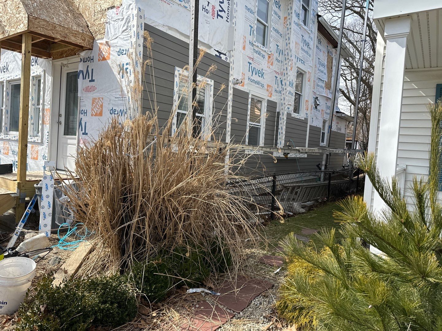 Siding Installation using Hardie Plank Aged Pewter by A Plus Exterior