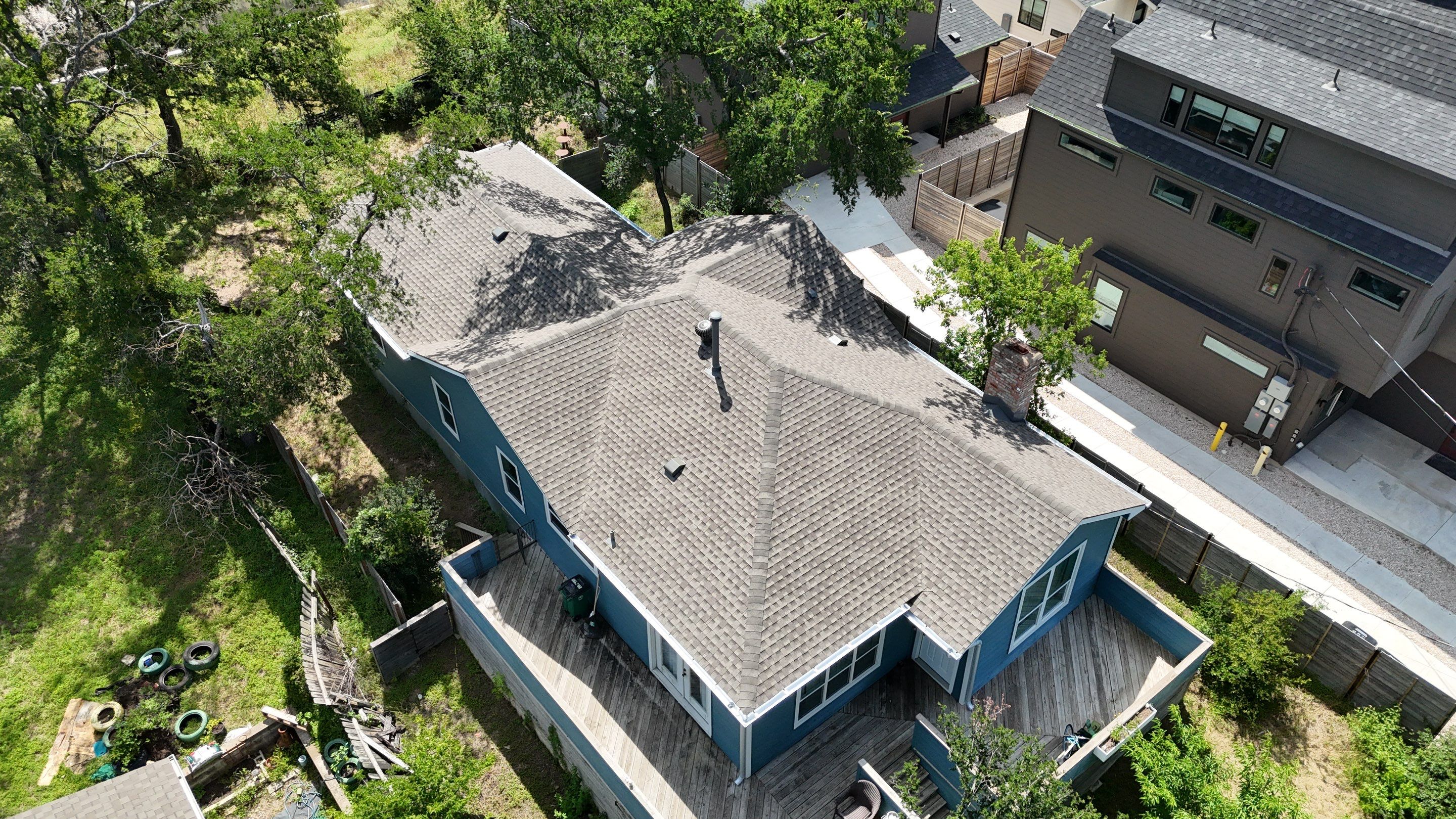 Residential Roof Replacement using GAF - HDZ - Weathered Wood by Action Exteriors Austin
